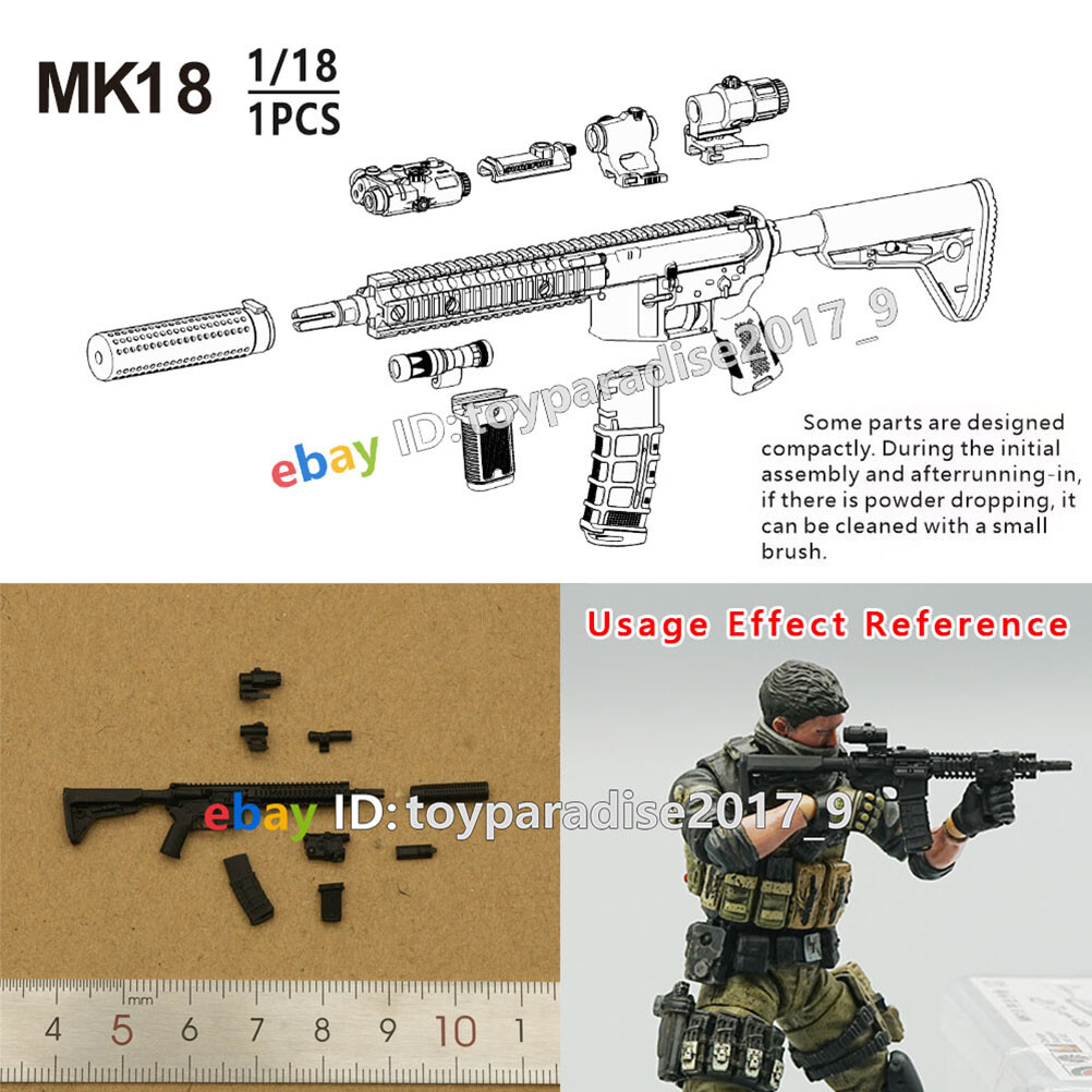 3.75″ 1/18 Action Figure Weapon Parts AK12M1 Gun Model For Chap Mei JOYTOY Krieg