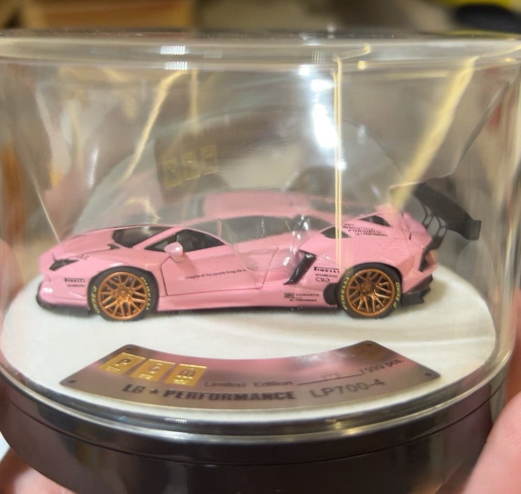 PGM 1/64 Lamborghini Aventador LP700 LB Performance Pink Diecast Model