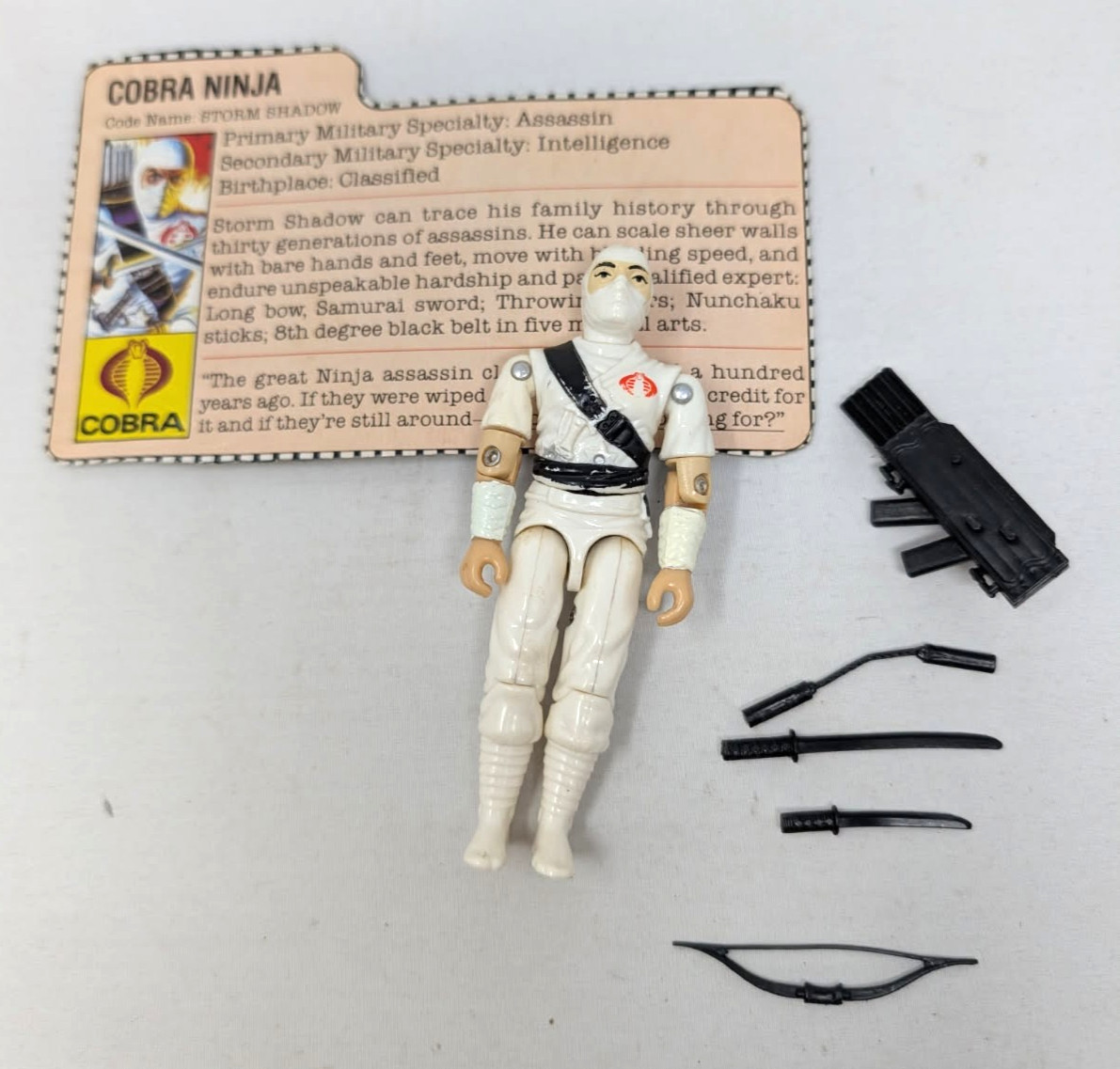 GI JOE ARAH Storm Shadow Figure 1984 Complete with File Card Vintage G.I.
