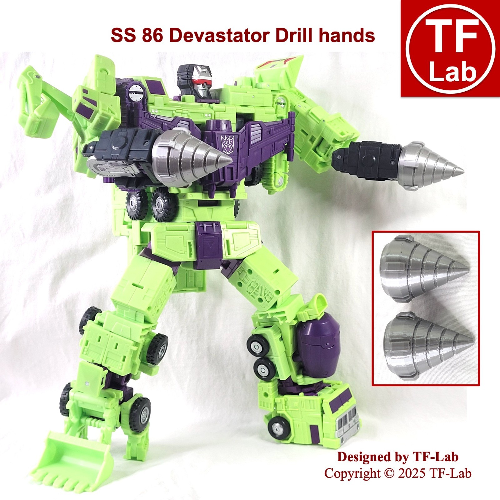 Upgrade Kit: Transformers Studio Series SS 86 Devastator Drill Hands TF-Lab