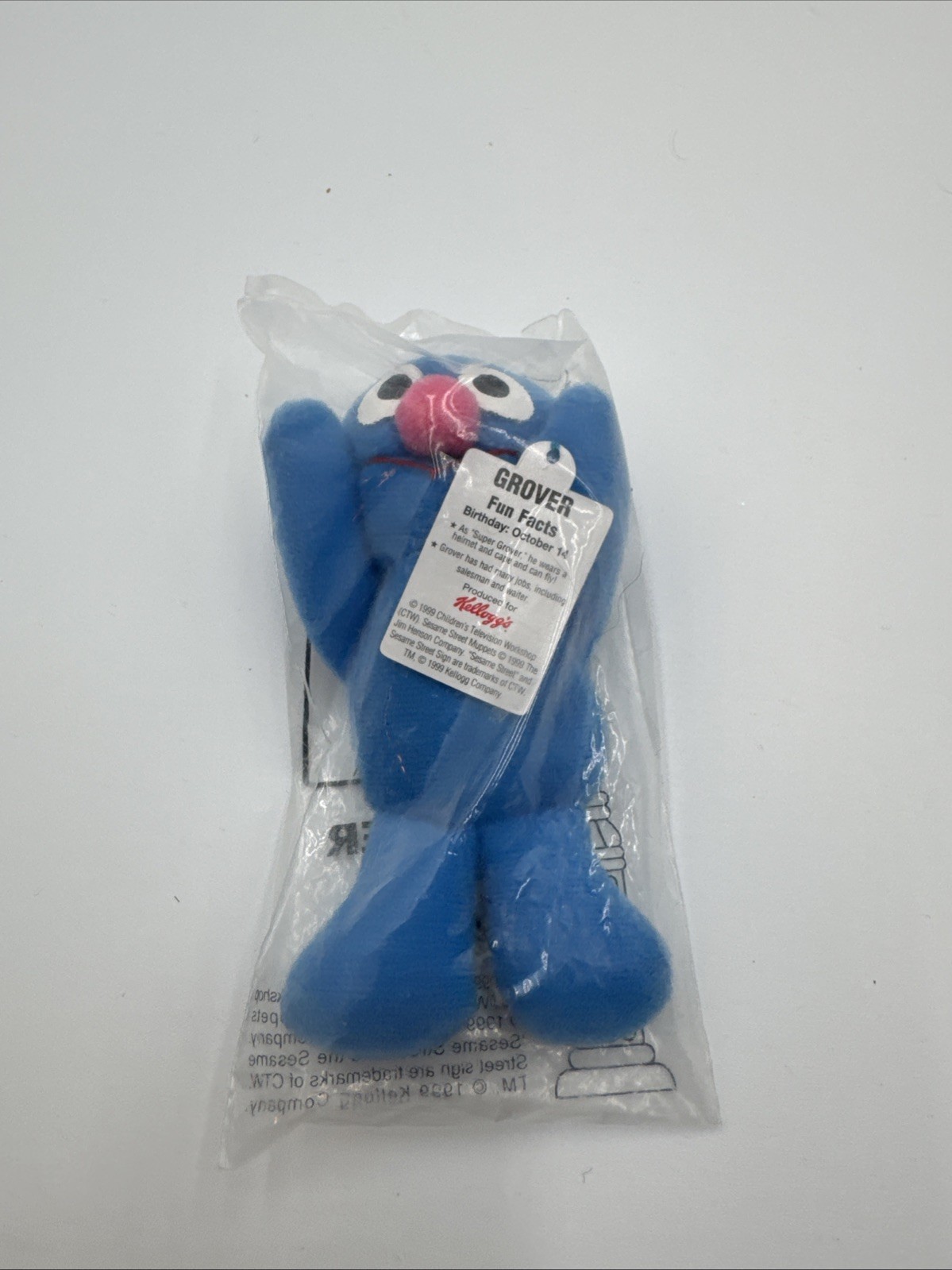 SESAME STREET Grover Mini Beans Vintage 1999 Kellogg’s Beanie Plush