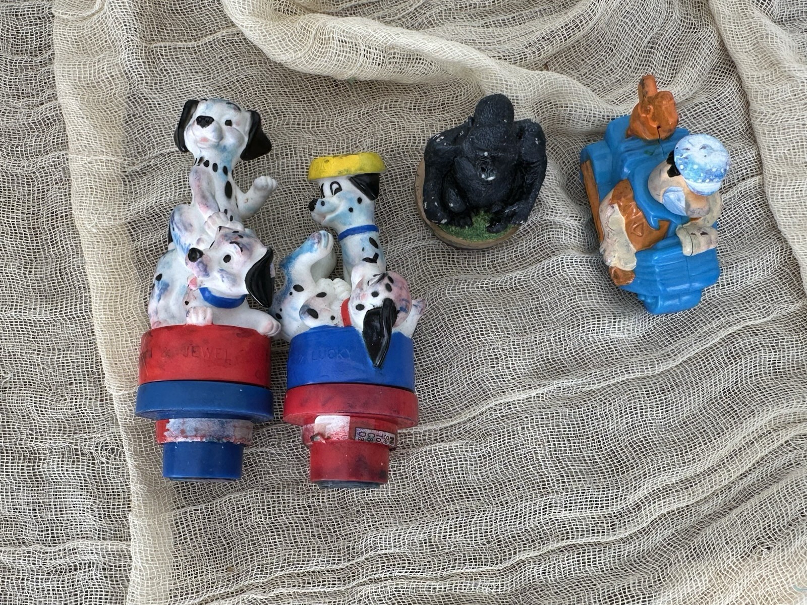 Disney Stamp Lot 101 Dalmations Two-Tone & Lucky Ink Stamper Dipstick Jewel VTG