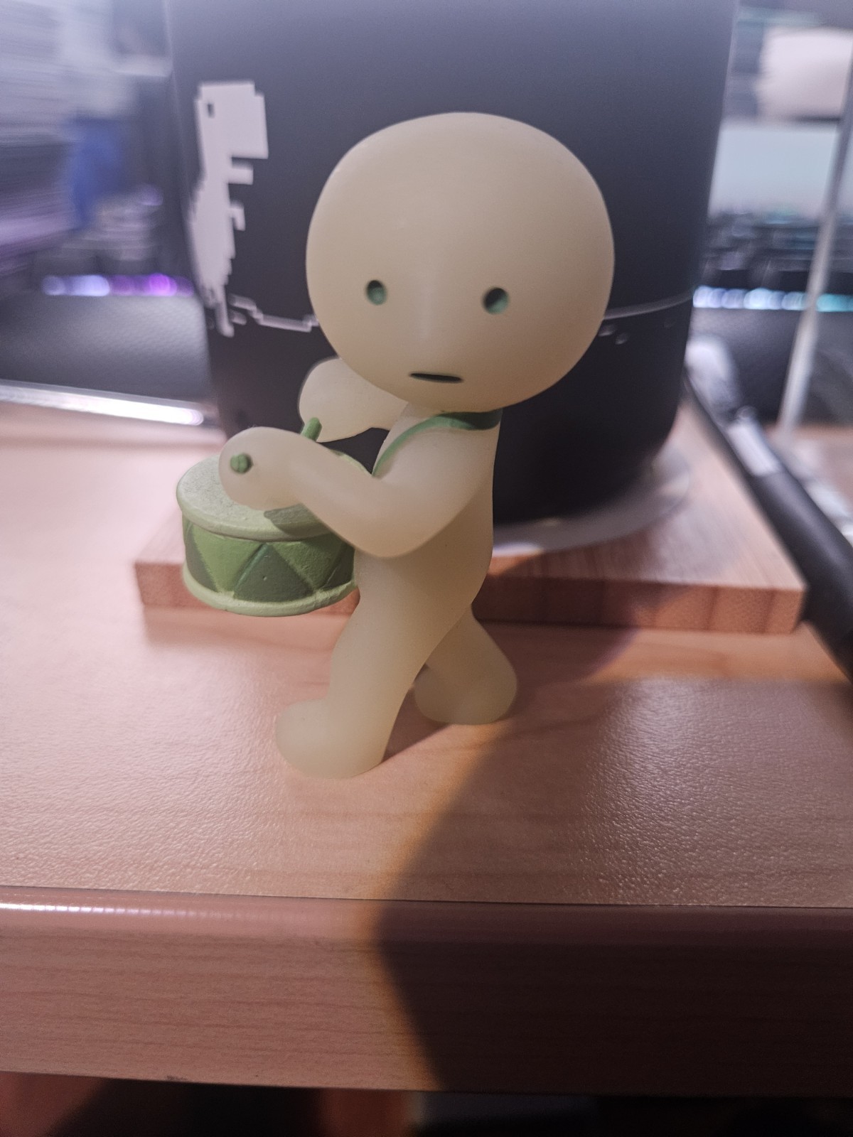Smiski Blind Box Cheer Series – Smiski on Drums. Glow in the Dark Figure.