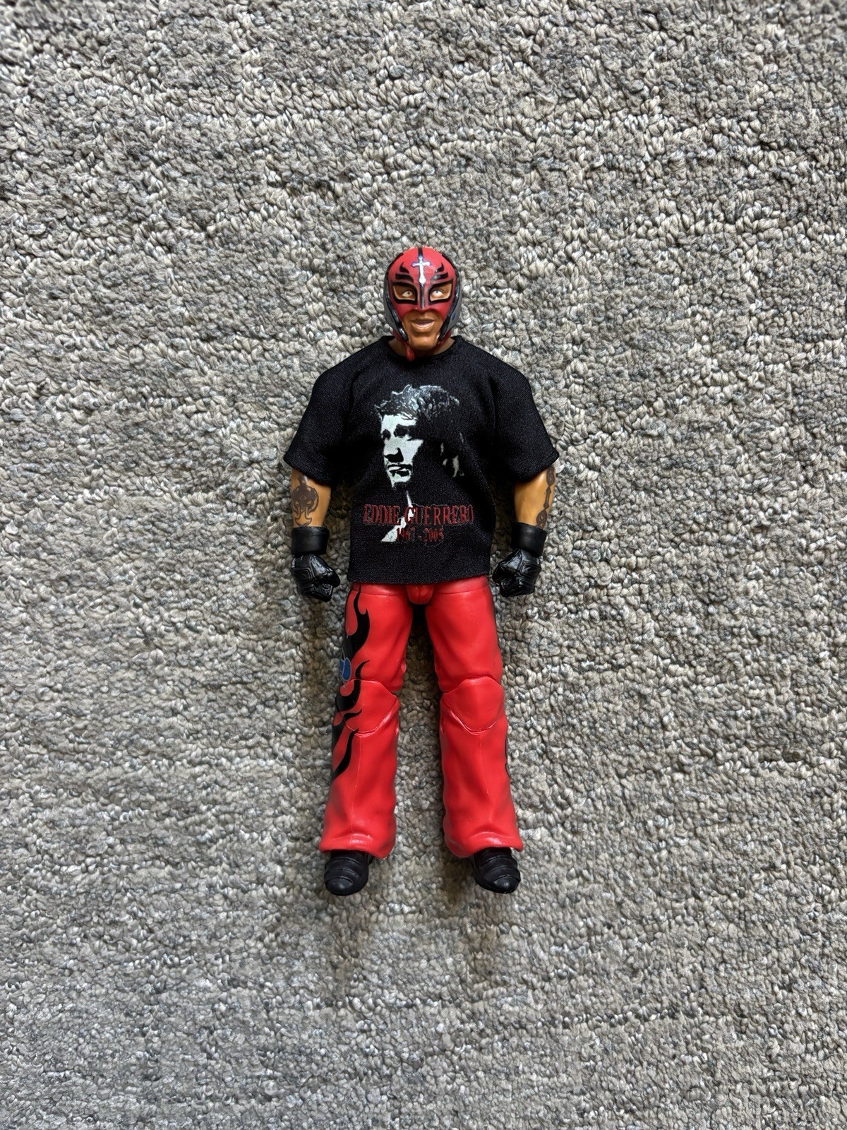 WWE Elite Royal Rumble Rey Mysterio Action Figure + Custom Eddie Guerrero Shirt