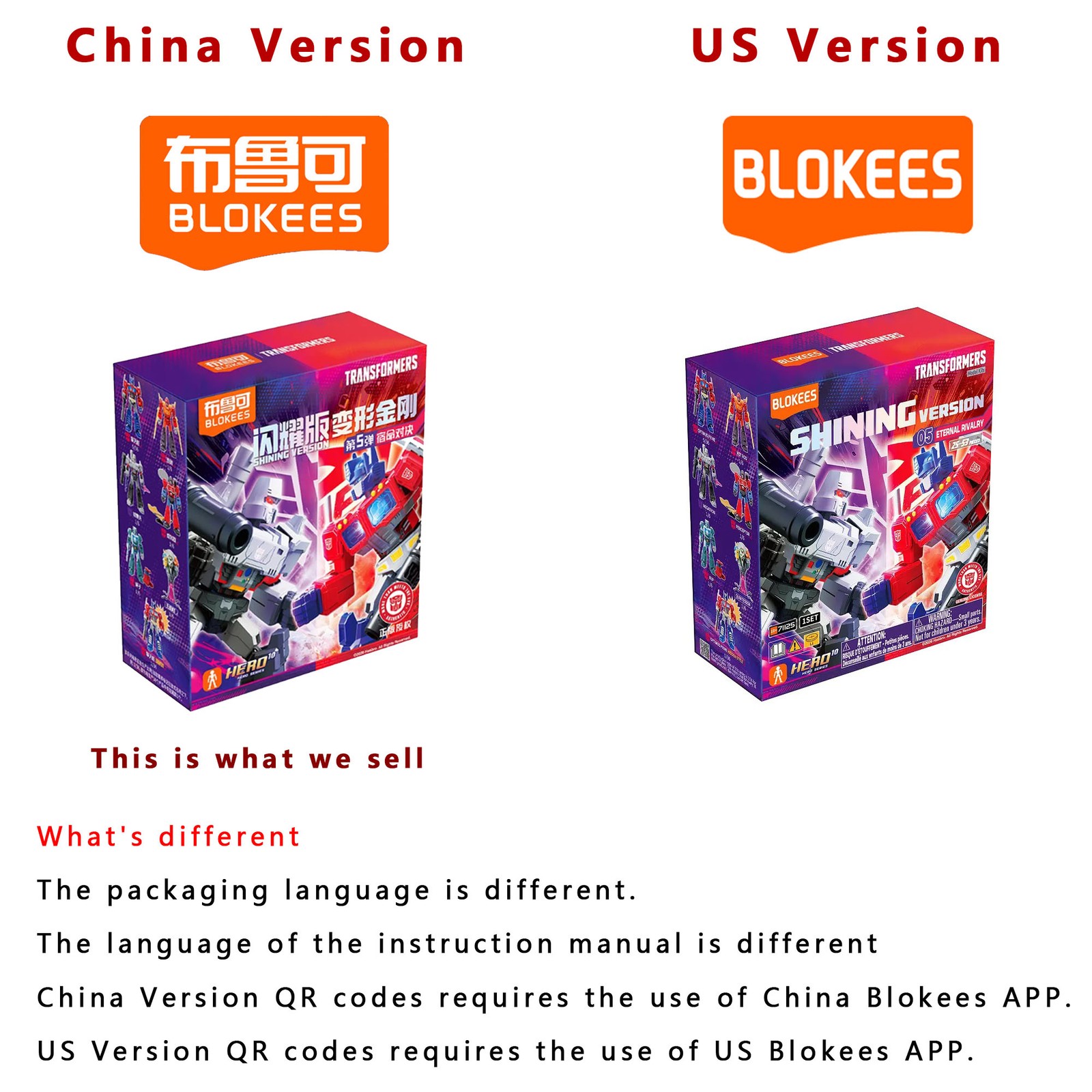 Blokees Transformers Shining Version 05 Eternal Rivalry 6PCS Unopened