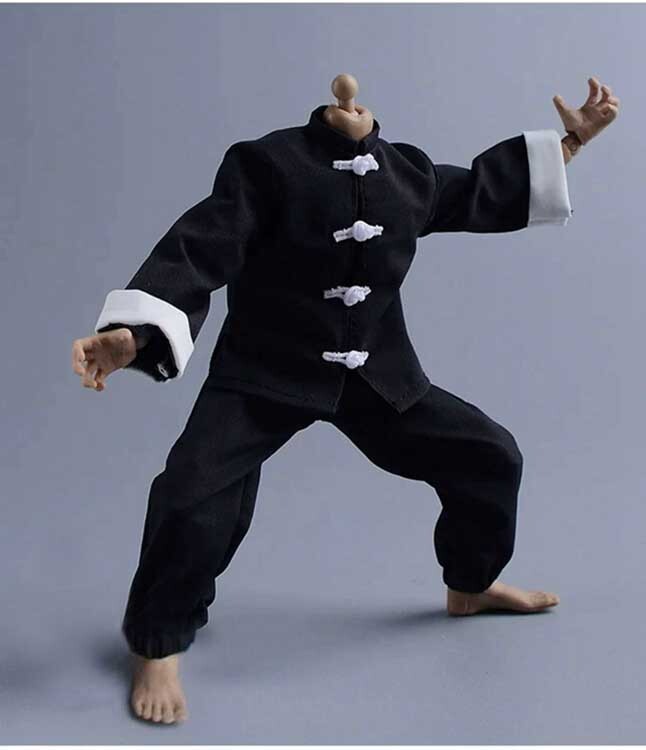 1/12 Scale Chinese Tunic Suit Tang Suit Kung Fu Suit Clothes Suits F 6″ Doll