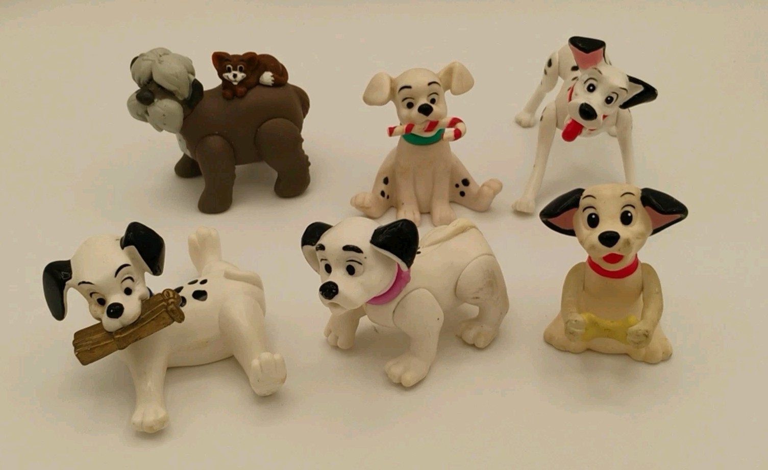 Disney’s 101 Dalmatians Posable Figures, Lot Of 6, No Duplicates