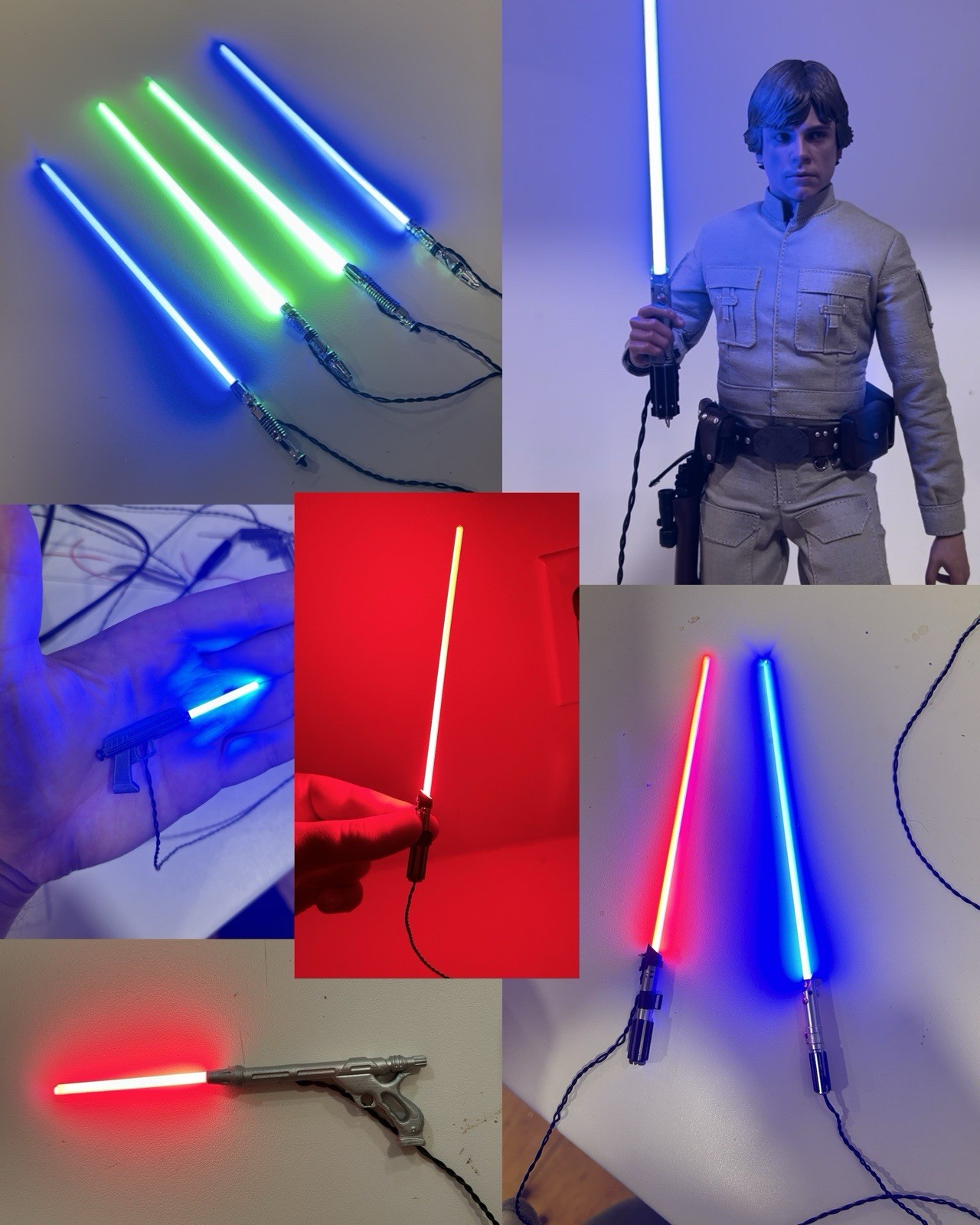 Hot Toys LED Lightsaber and Blaster BRIGHT USB Star Wars CUSTOM ORDERS