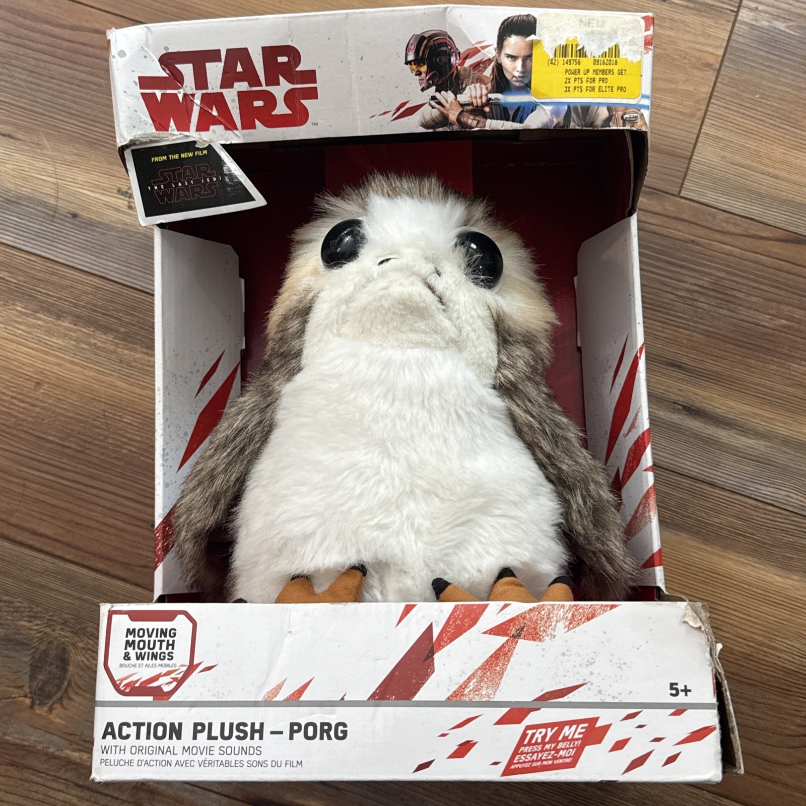 Disney Star Wars The Last Jedi Interactive Action Porg Plush 8.5 in Brand New