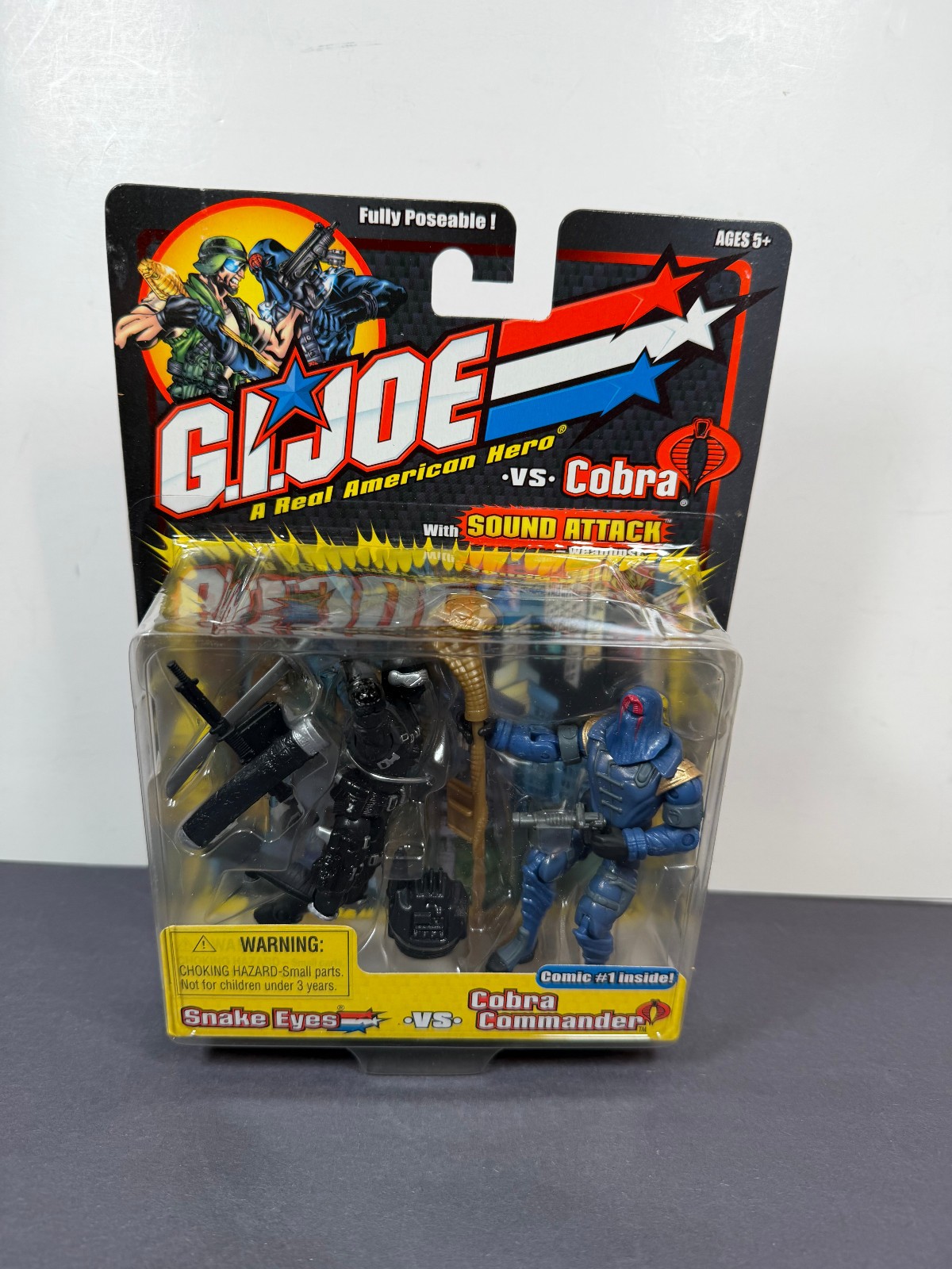 GI Joe vs Cobra SNAKE EYES VS COBRA COMMANDER 3.75″ Action Figure Set 2 Pack