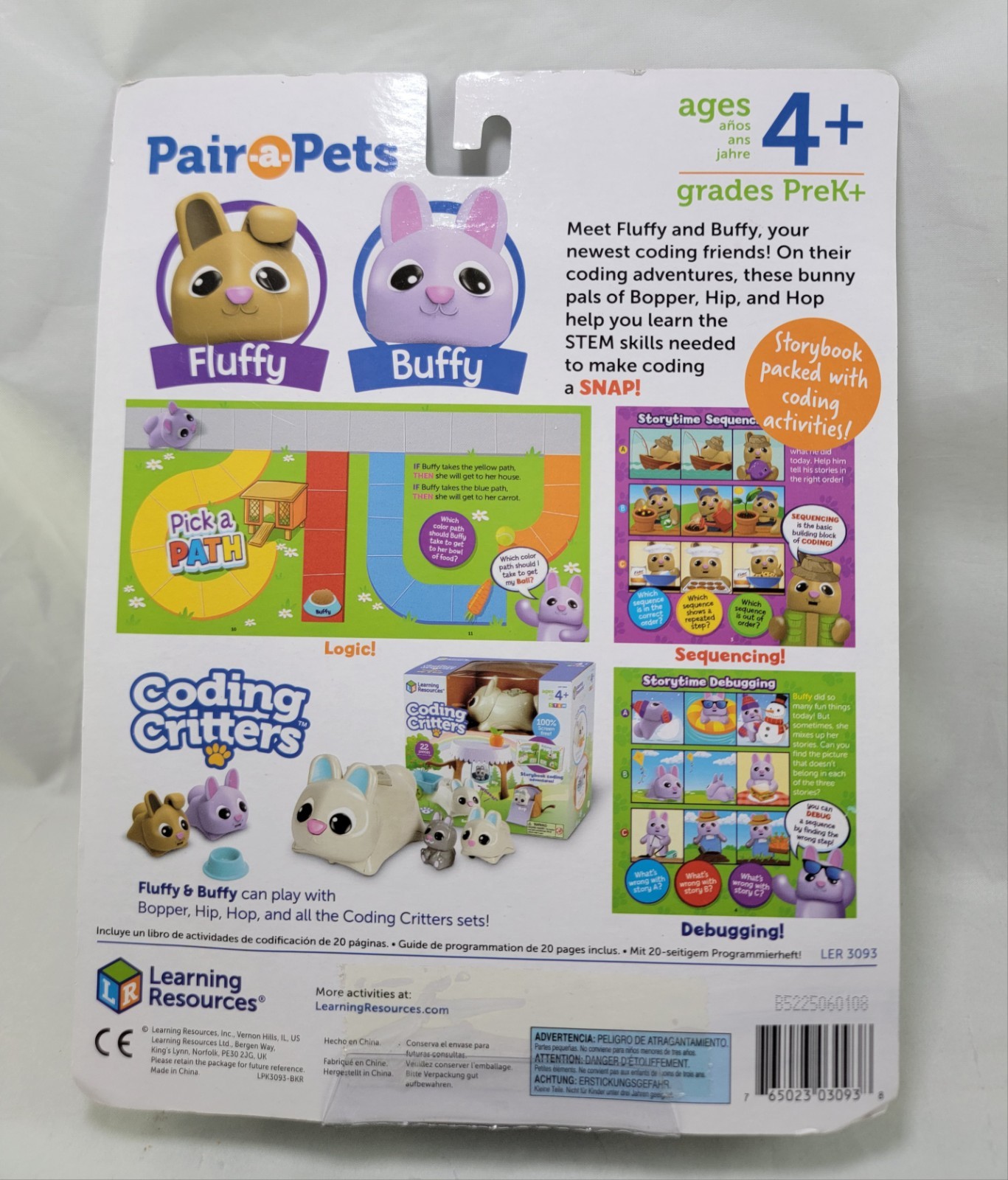 NEW Pair-a-Pet Fluffy Buffy Coding Critters Learning Resources Bunny Figures