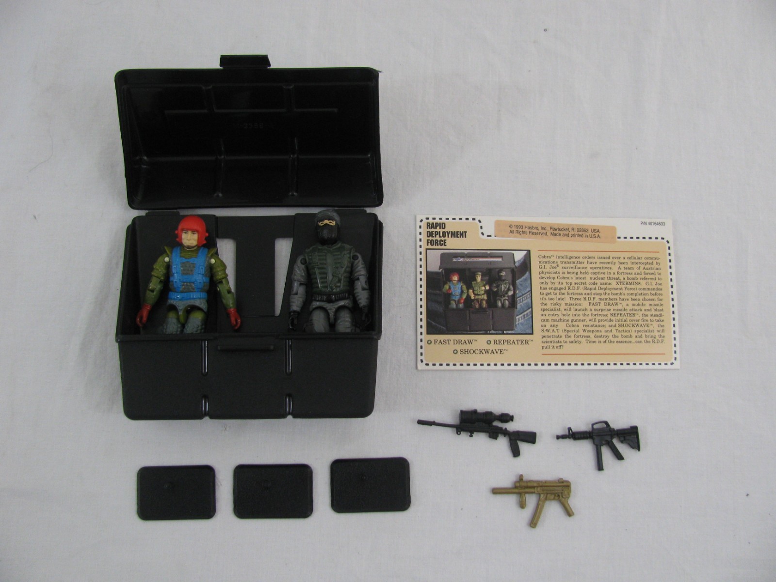 Hasbro Gi Joe Rapid Deployment Force Shockwave & Fast Draw w/ Weapons & Case VG