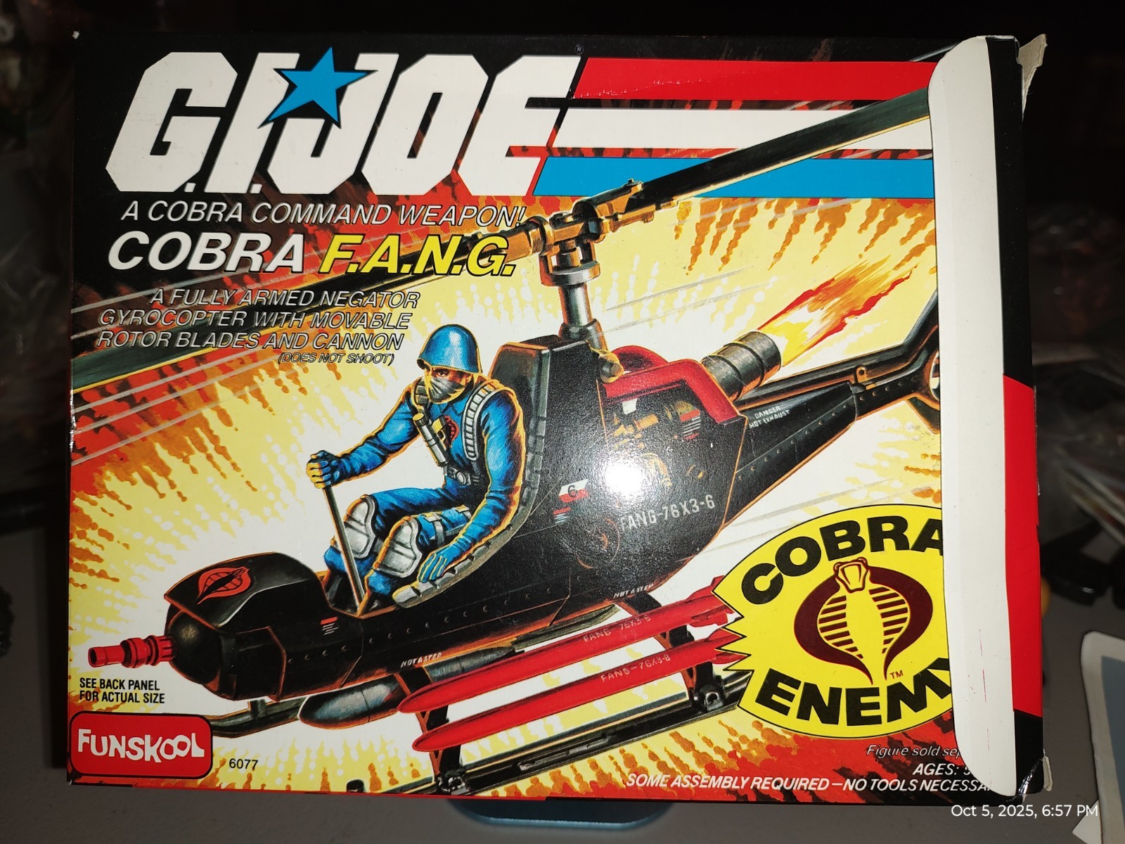 RARE VINTAGE GIJOE COBRA FANG BOX BLUEPRINT & STICKER SHEET ONLY (NO FANG) ARAH
