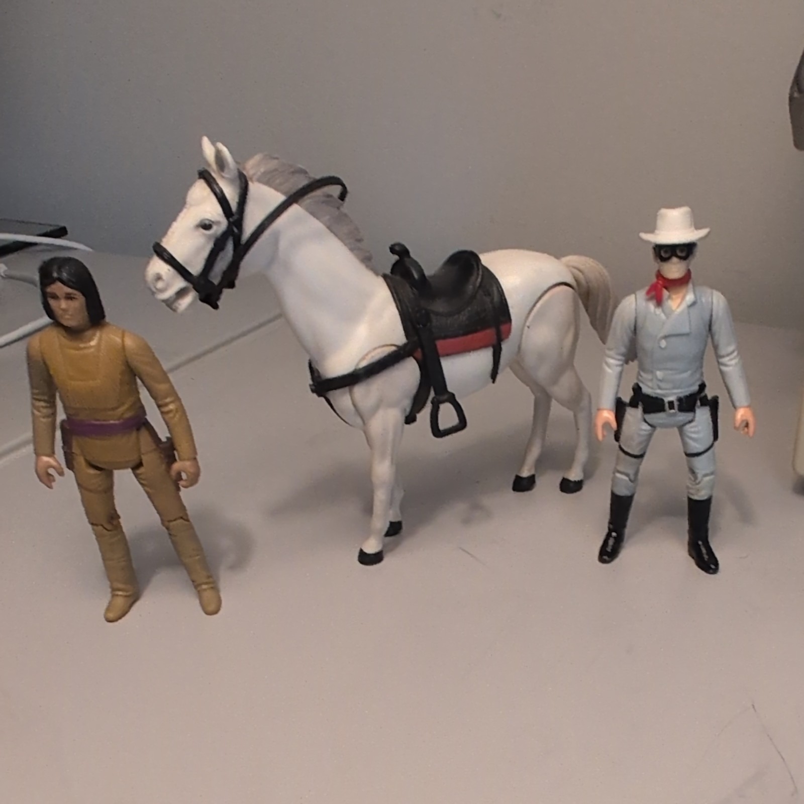 Vintage Set 1980 Gabriel Lone Ranger, Tonto, Horse Silver see pictures