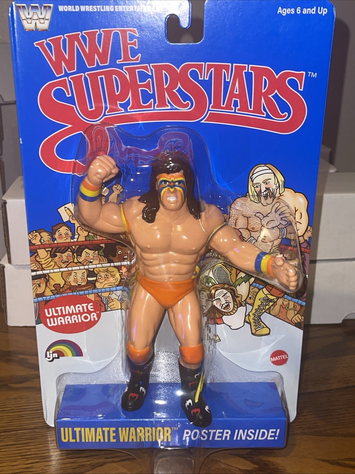 WWE LJN MATTEL SUPERSTARS ULTIMATE WARRIOR 8″ ACTION FIGURE BLUE CARD SHIPS NOW