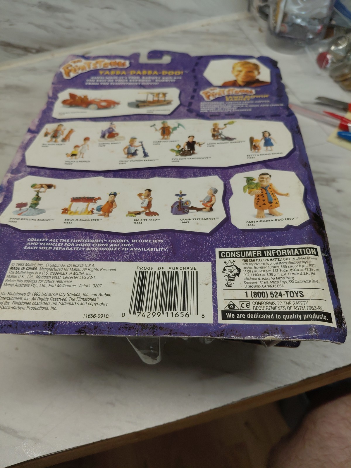 Mattel The Flintstones Boxed 1993 Fred Flintstone & Barney Rubble Figures,unopen