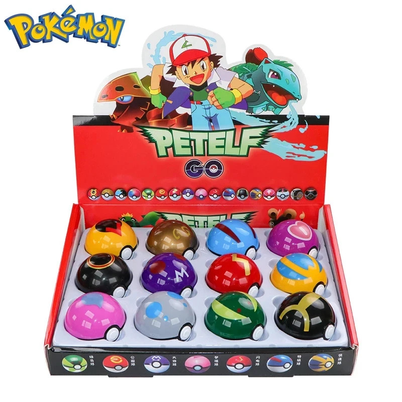 12 Pcs/ Set Pocket Ball Monster Figures Model Toys Pocket Poke Ball Petelf Go