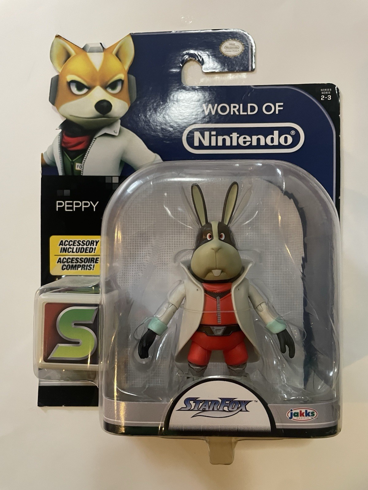 Star Fox World of Nintendo Jakks Pacific Peppy Hare 4″ Figure Starfox