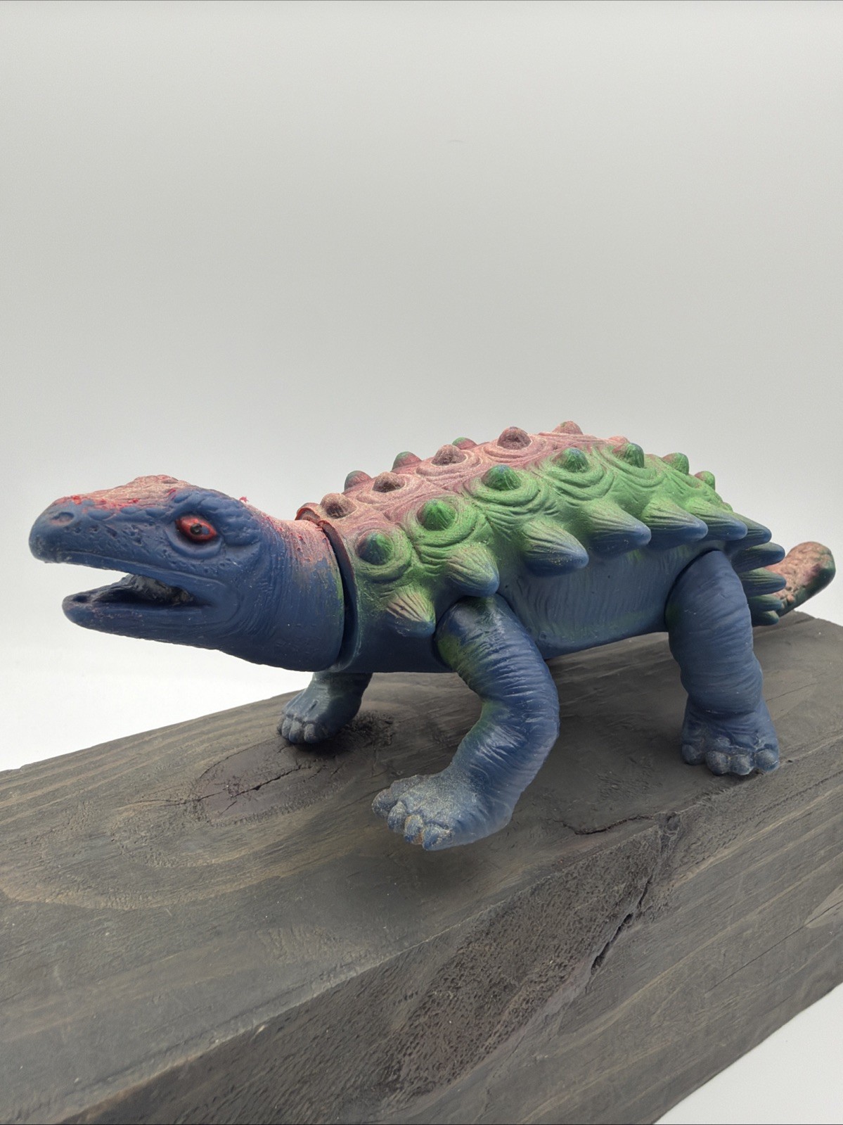 Vintage 1987 Soma ankylosaurus Monster green Dinosaur 6.5″ GLOWS in DARK 🔥