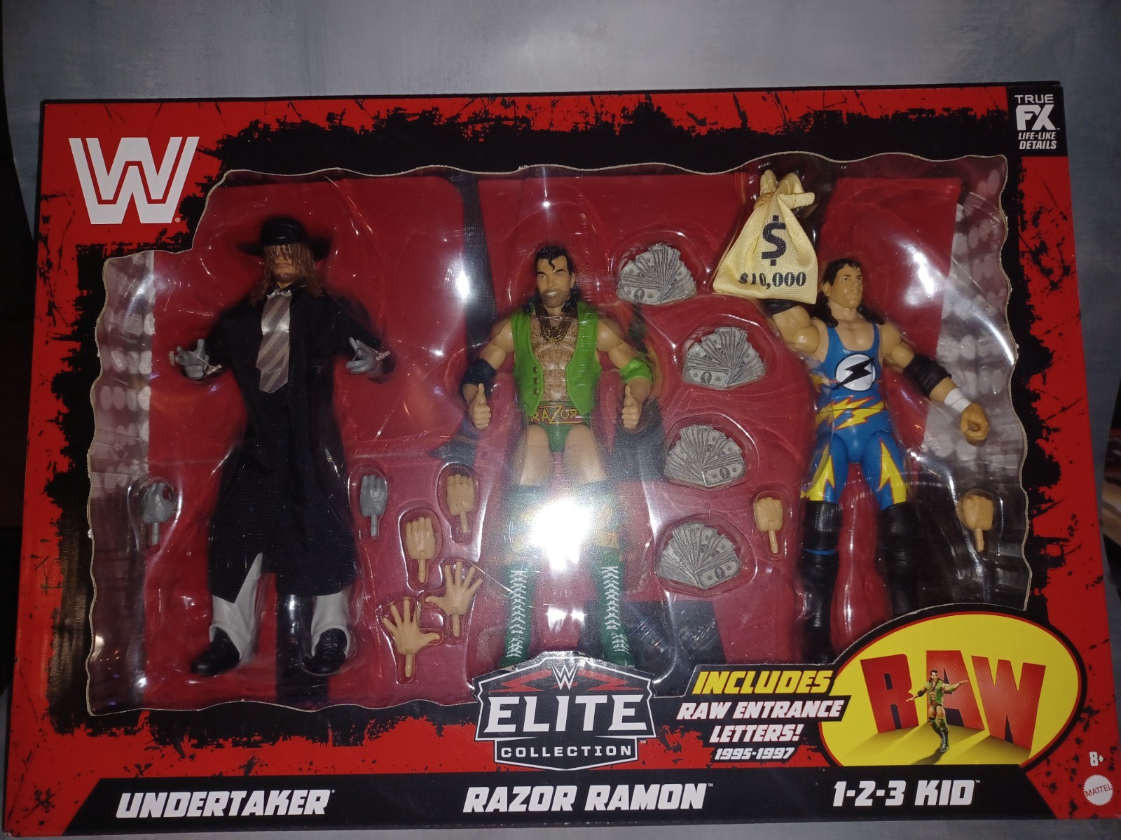 WWE RAW Elite Collection UNDERTAKER, RAZOR RAMON & 123 KID w/ Letters (MIB) 2022