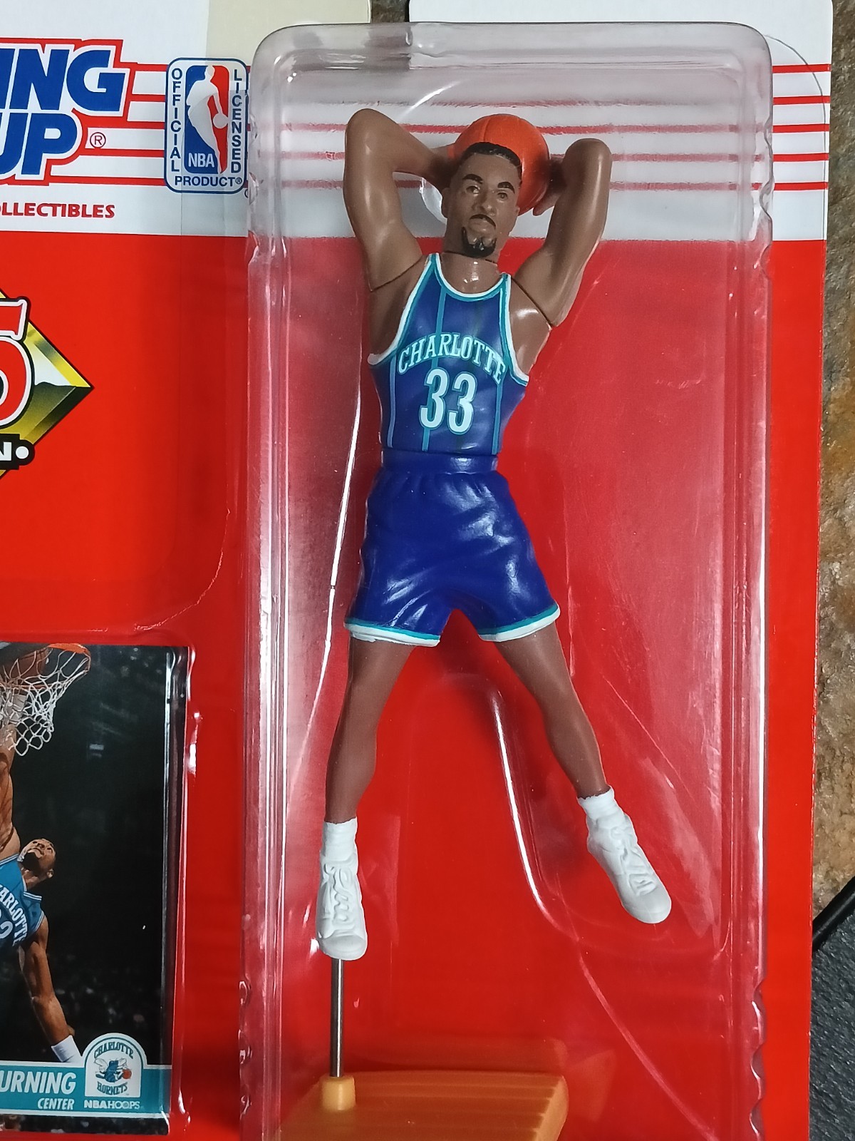 ?1995 Kenner Starting Lineup NBA ALONZO MOURNING Charlotte Hornets Figure+Card