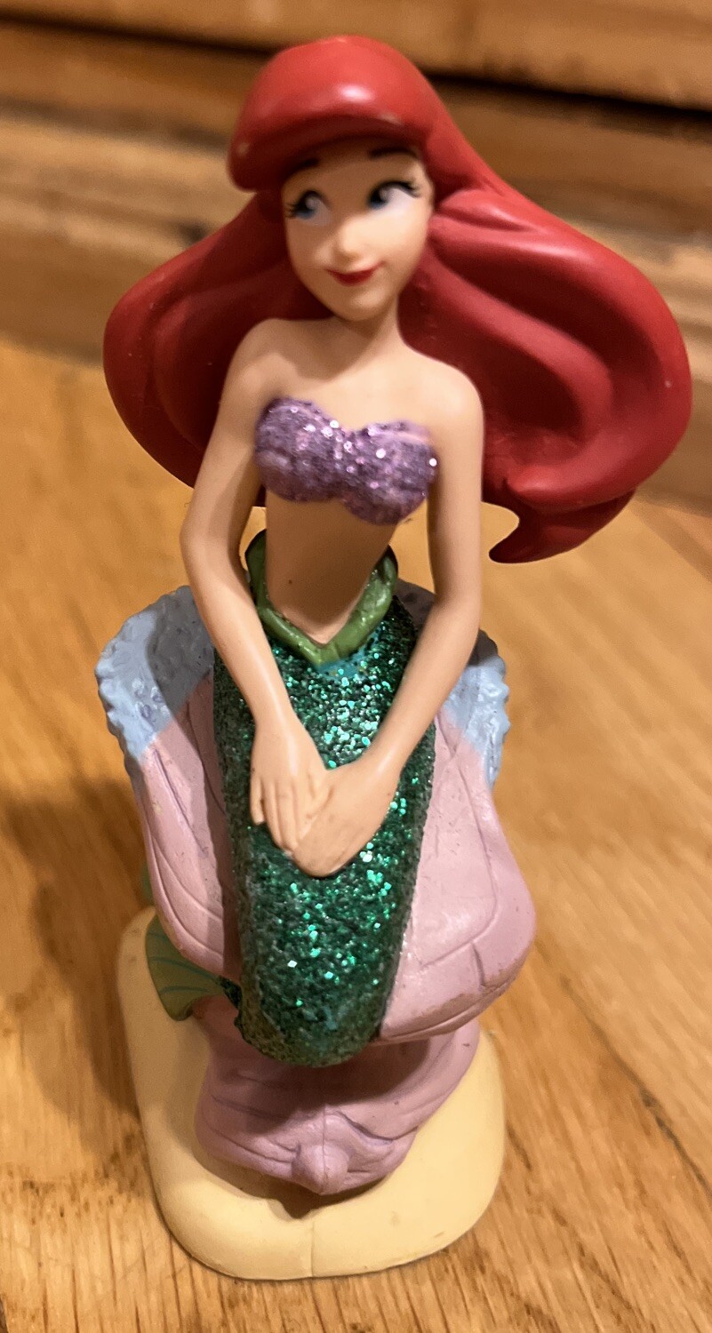 The Little Mermaid Ariel Sitting Glitter PVC Figure Disney Cake Topper Collector