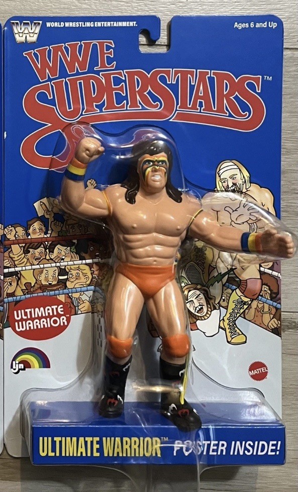 WWE LJN MATTEL SUPERSTARS ULTIMATE WARRIOR 8″ ACTION FIGURE BLUE CARD SHIPS NOW