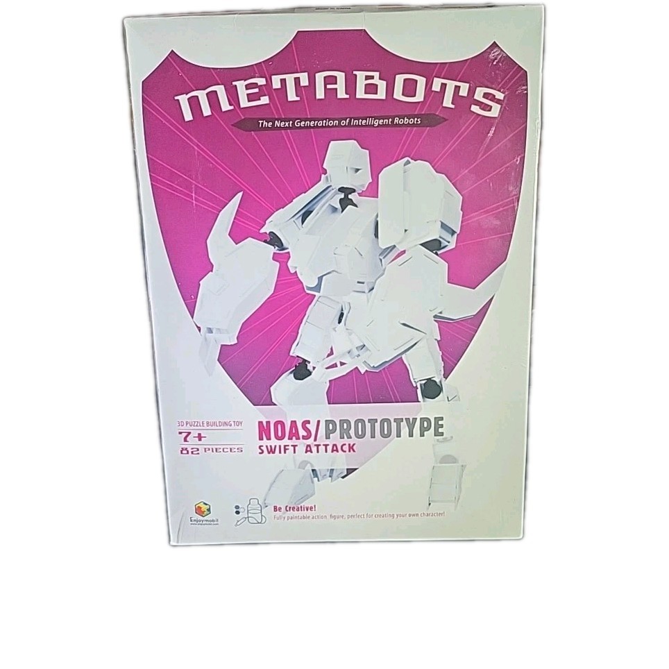 NIB! Metabots NOAS/Prototype Articulated Robot 3D Paintable Action Fig Kit Korea