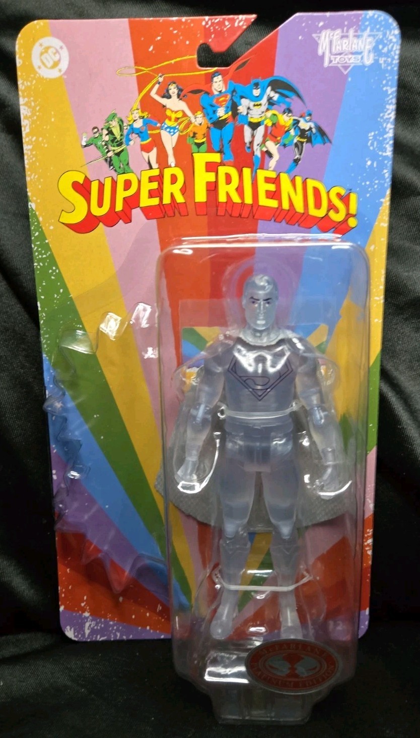 McFarlane Super Friends Superman Crystallized 6″ Red Platinum Edition DC Retro