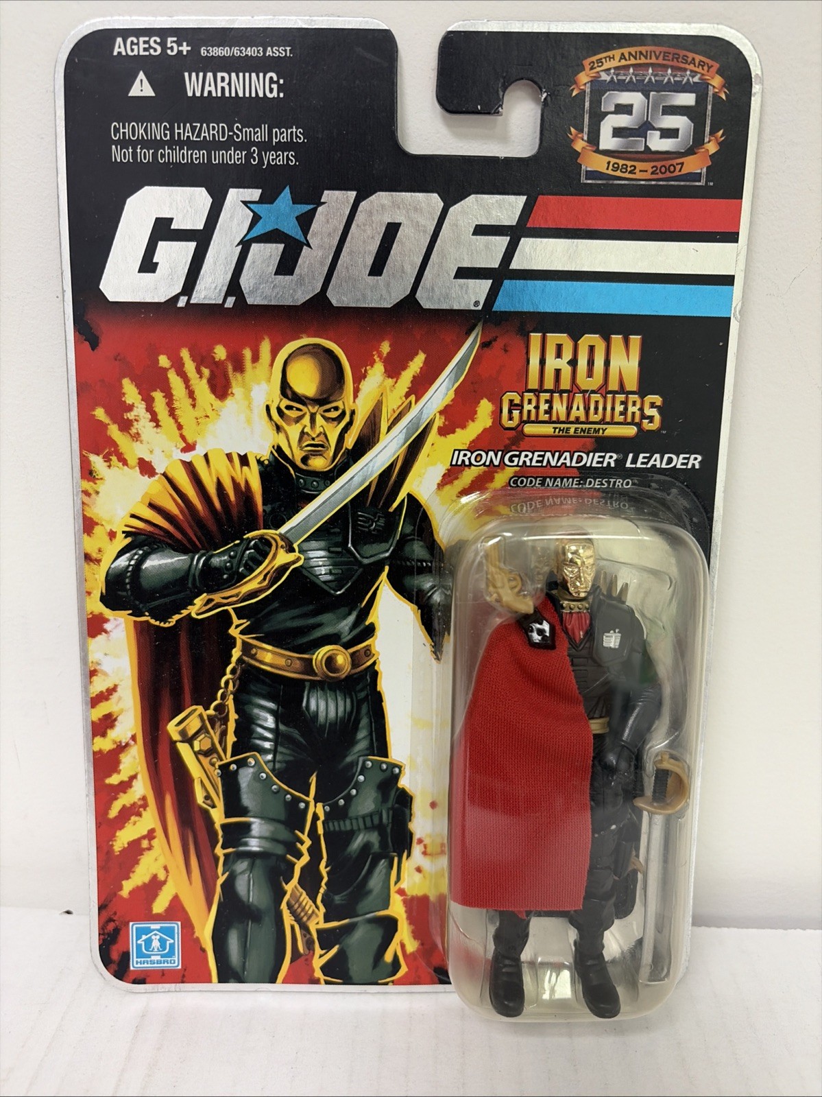 G.I. Joe 25th Anniversary Destro Iron Grenadier Commander, 2008, New, MOSC