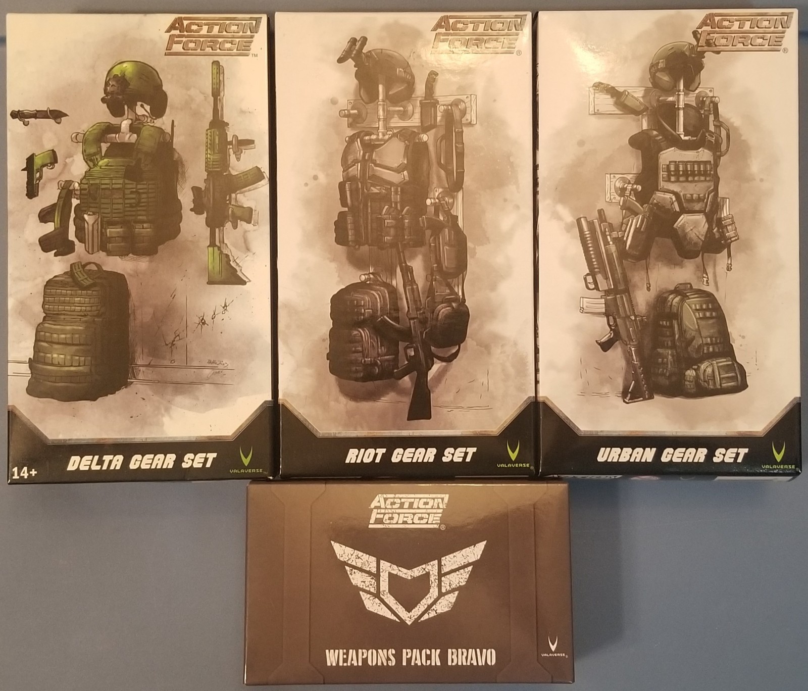 Valaverse Action Force Lot Delta Riot Urban Gear Set & Weapons Pack Bravo GI Joe