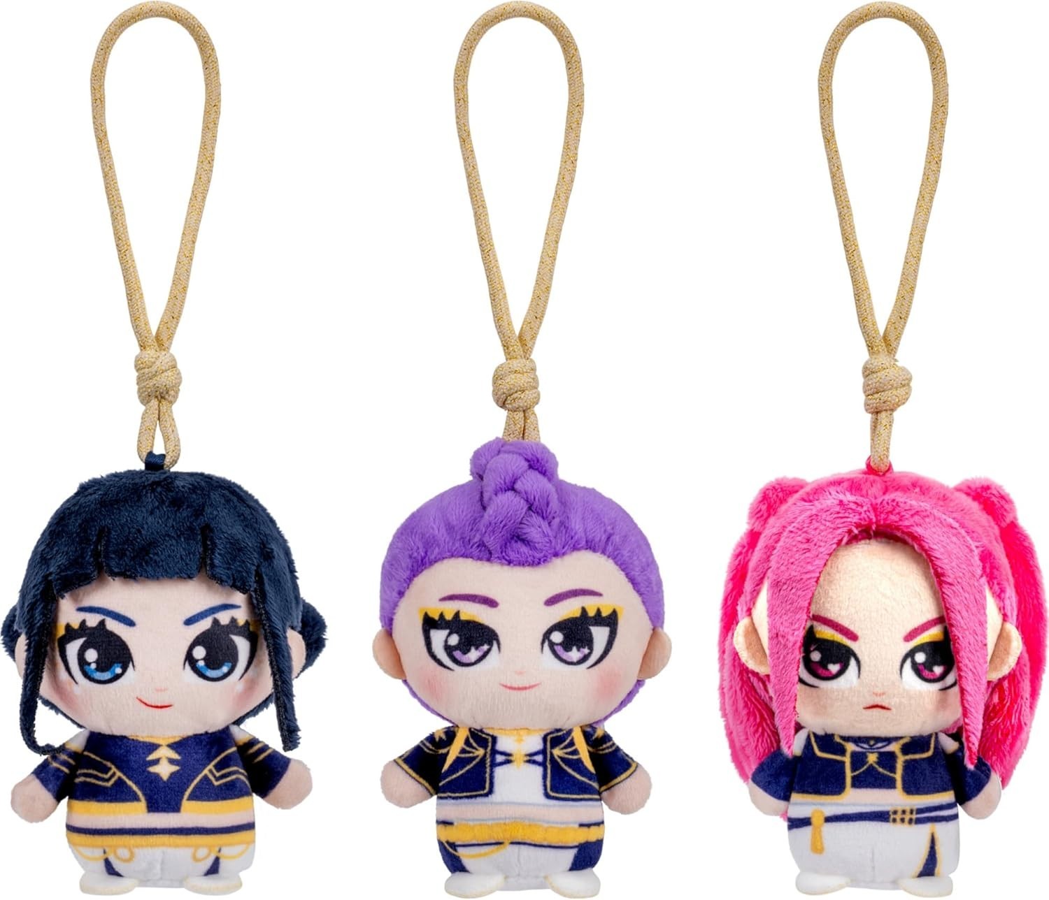 Kpop Demon Hunters 3 Pack 4-inch Clip-On Plush – Rumi, Mira, and Zoey Mini Size