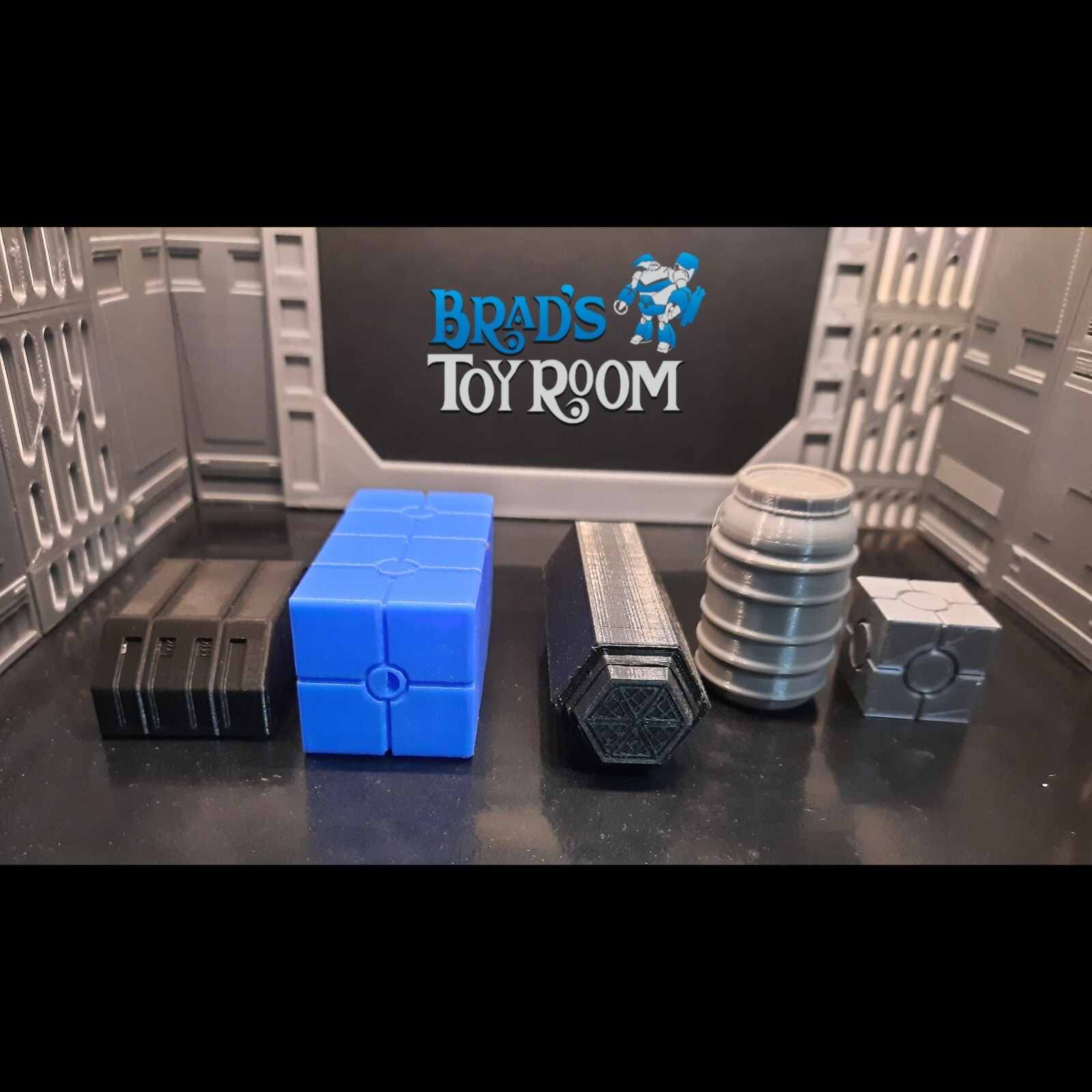 5 Custom Cargo Lot Star Wars Crate Barrell 1:18 3 3/4 In Scale Figure Diorama