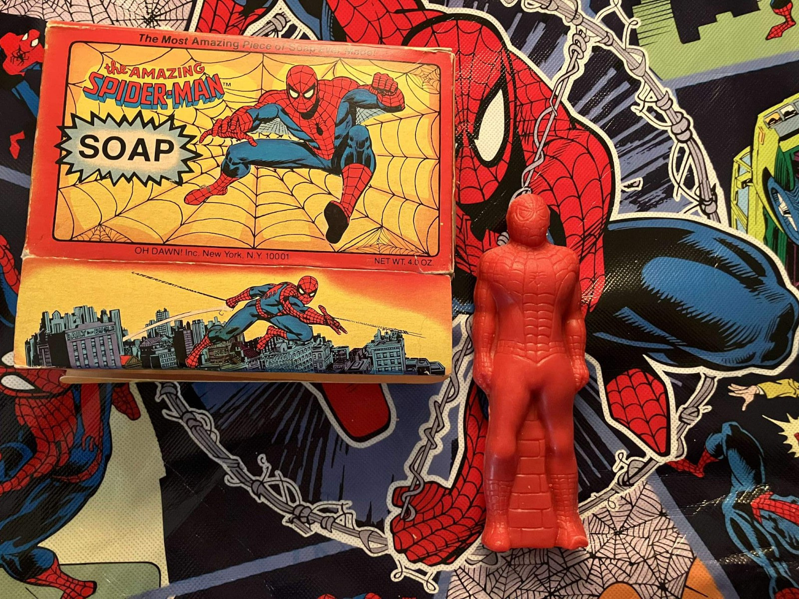 The Amazing Spiderman Large Bar Soap 1979 Marvel Comics 6-1/2″ Tall Original Bo