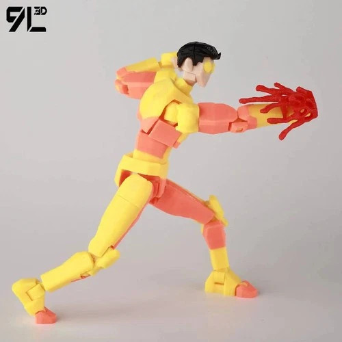 14cm 3D Printed Invincible Superhero Action Figures with Articulatable Limbs