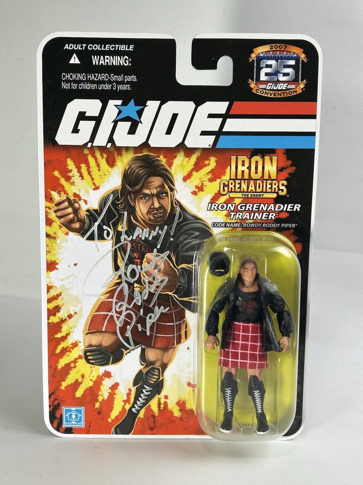 Autographed 2007 25th ANNIVERSARY G.I.JOE ROWDY RODDY PIPER JOECON EXCLUSIVE