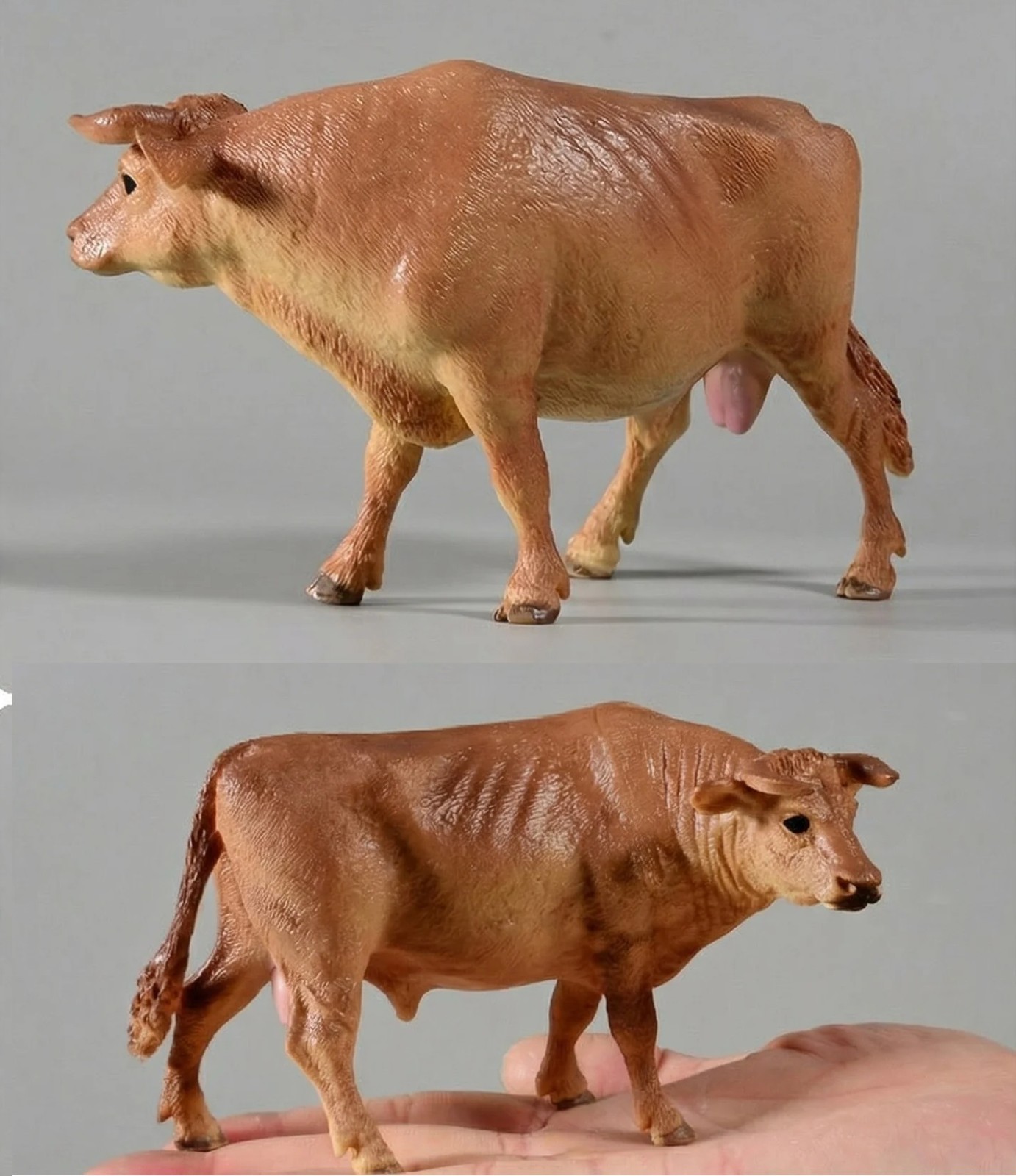 Brown Bull Cow Animal Toy PVC Action Figure Doll Kids Toys Party Gifts
