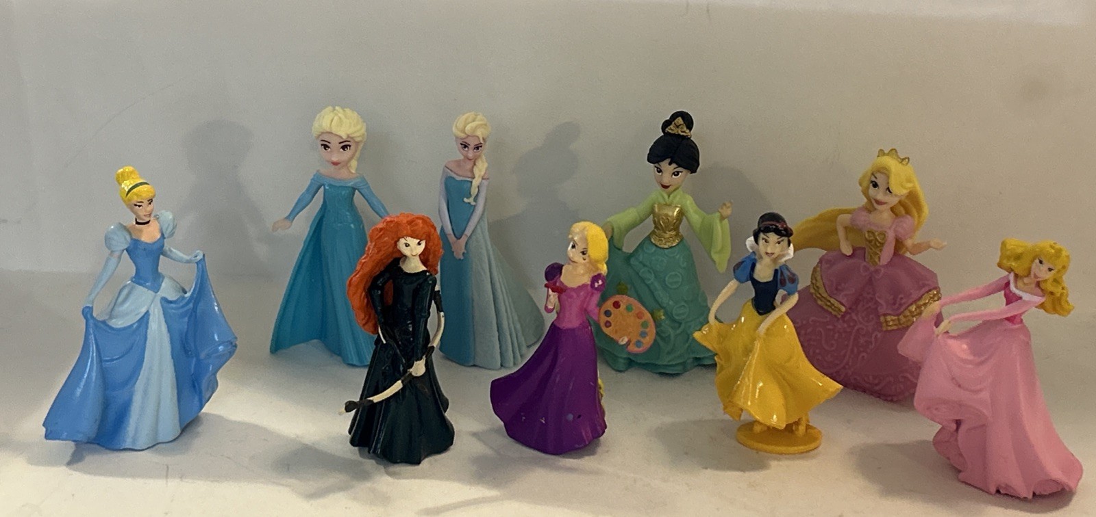 Disney Princess Deluxe Figurines Lot Of 9 Cake Topper Toy Figures 2 1/2” Mini