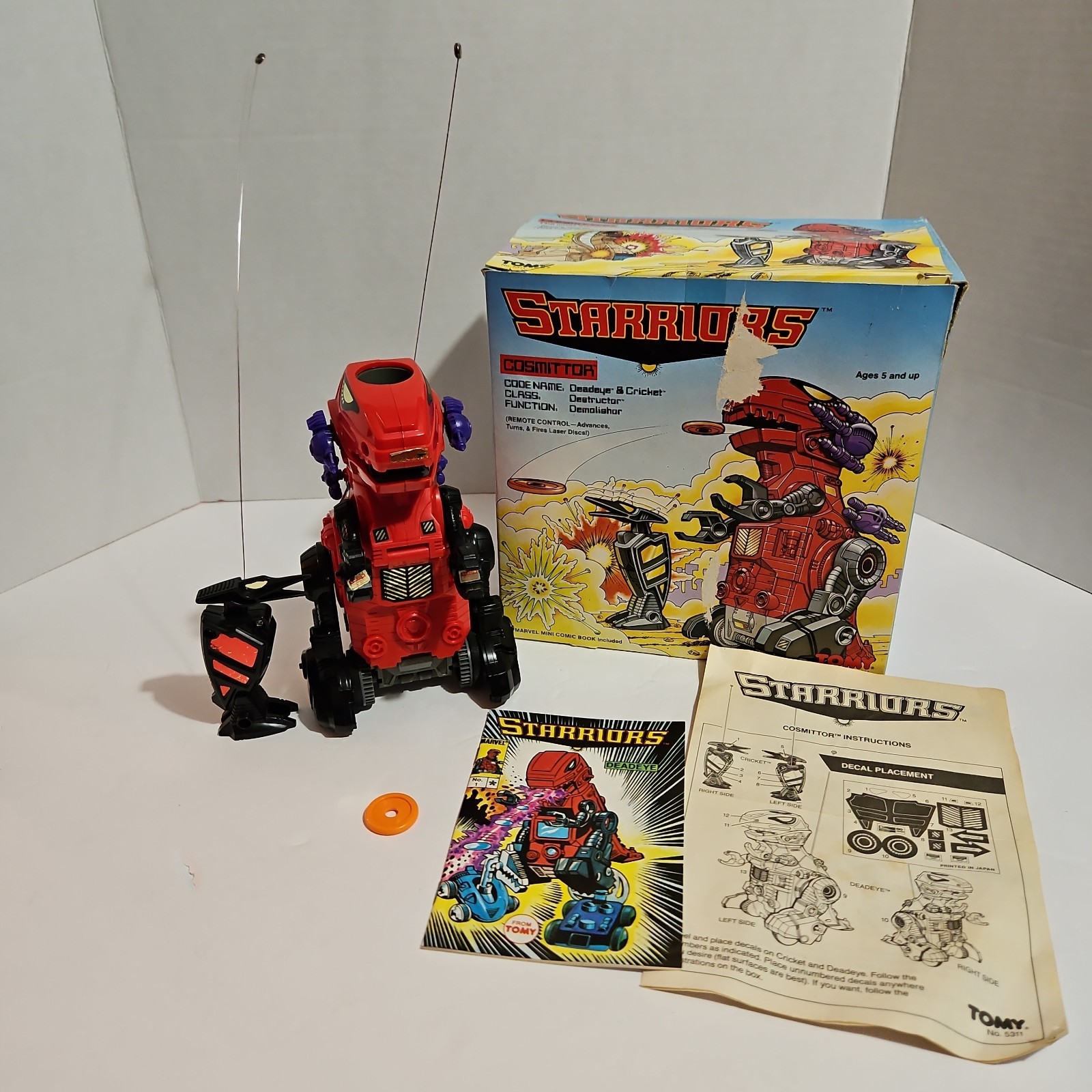 Tomy 1984 Starriors Cosmittor Deadeye & Cricket w/Box Non Working