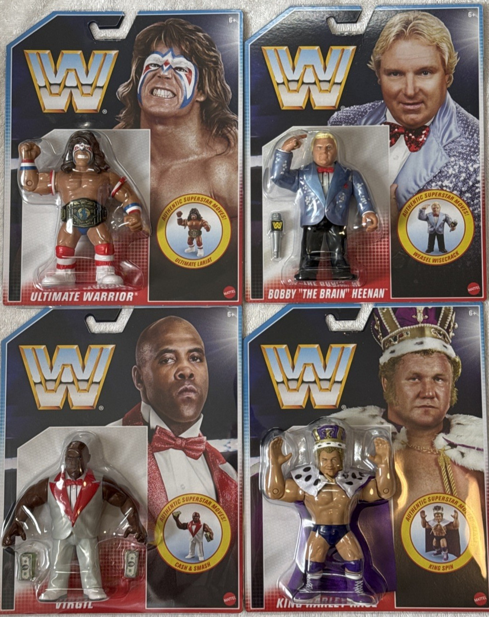 WWE Retro 4 Pack Ultimate Warrior Virgil Bobby Heenan King Harley Race Figure