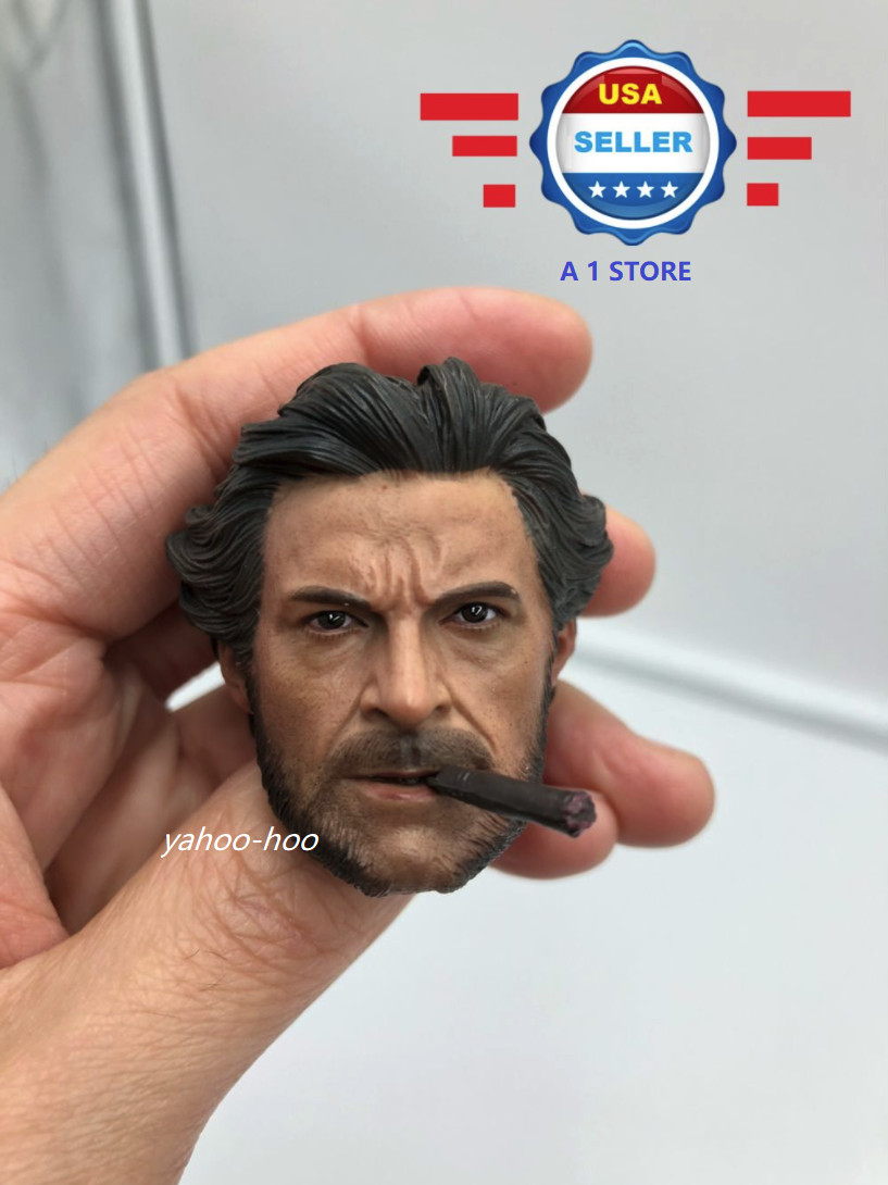 CUSTOM 1/6 Scale Wolverine Logan Hugh Jackman Head Sculpt With Cigar