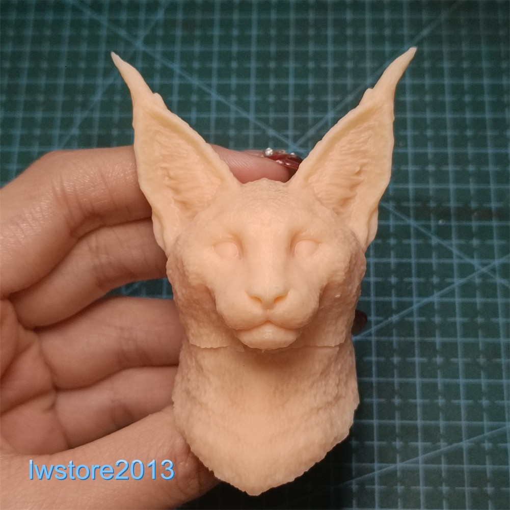 1/6 1/12 1/18 Cat Animal Head Sculpt For 12″ 6″ 3.75″ Male Figure Body A2408Y