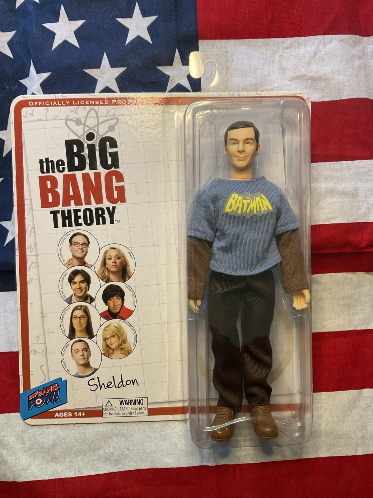 The Big Bang Theory Sheldon Cooper 8 Inch Action Figure In Vintage Batman Shirt