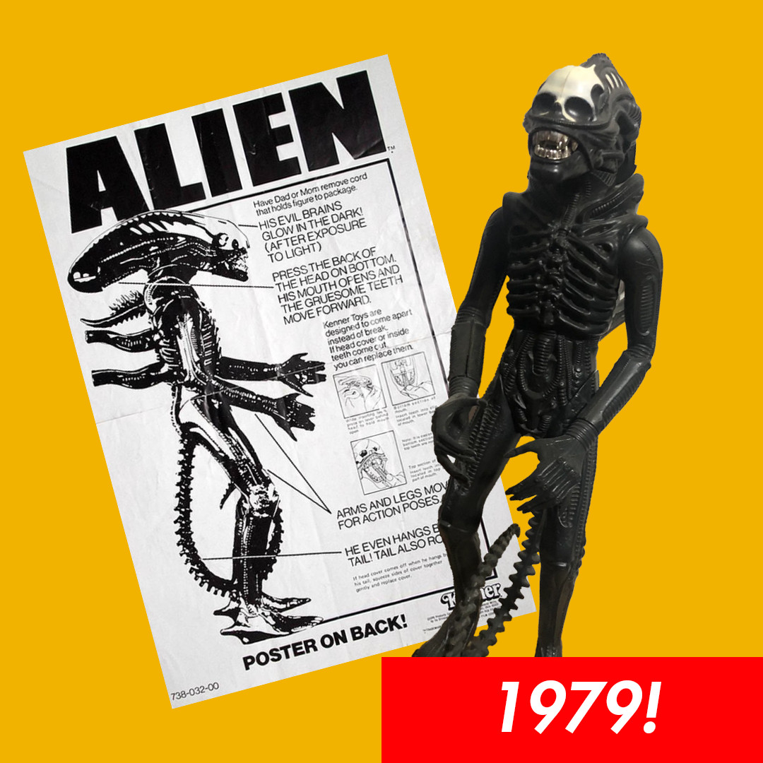 VINTAGE KENNER ALIEN BIG CHAP XENOMORPH 18 INCH FIGURE 1979 RARE W/ POSTER