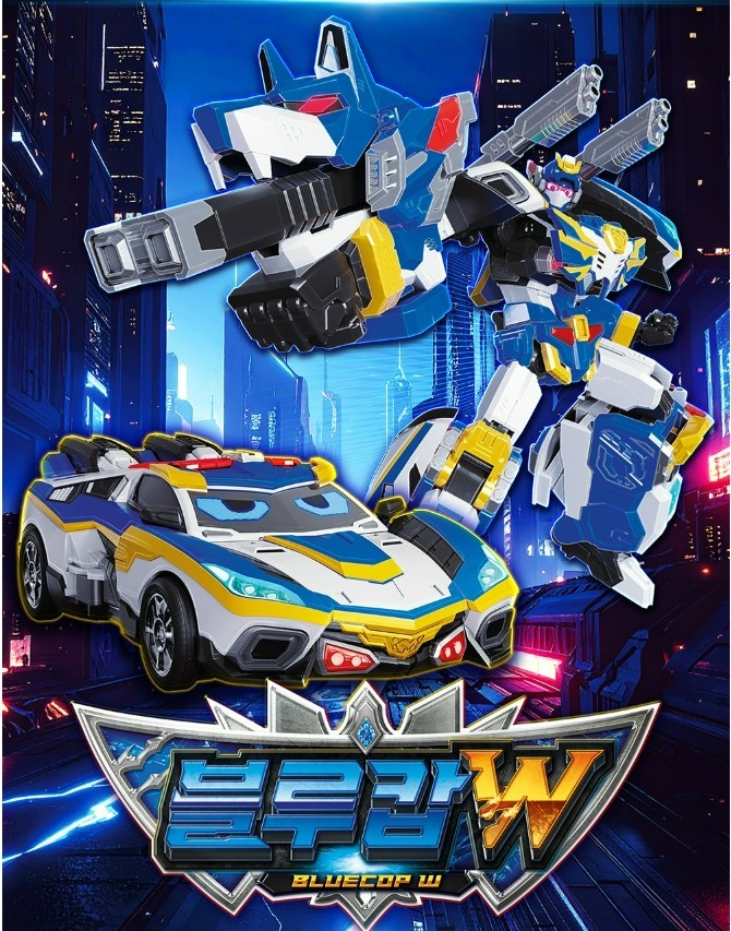 SAMG Metal Cardbot W Bluecop W Transforming Robot Figure Car Korean Animation