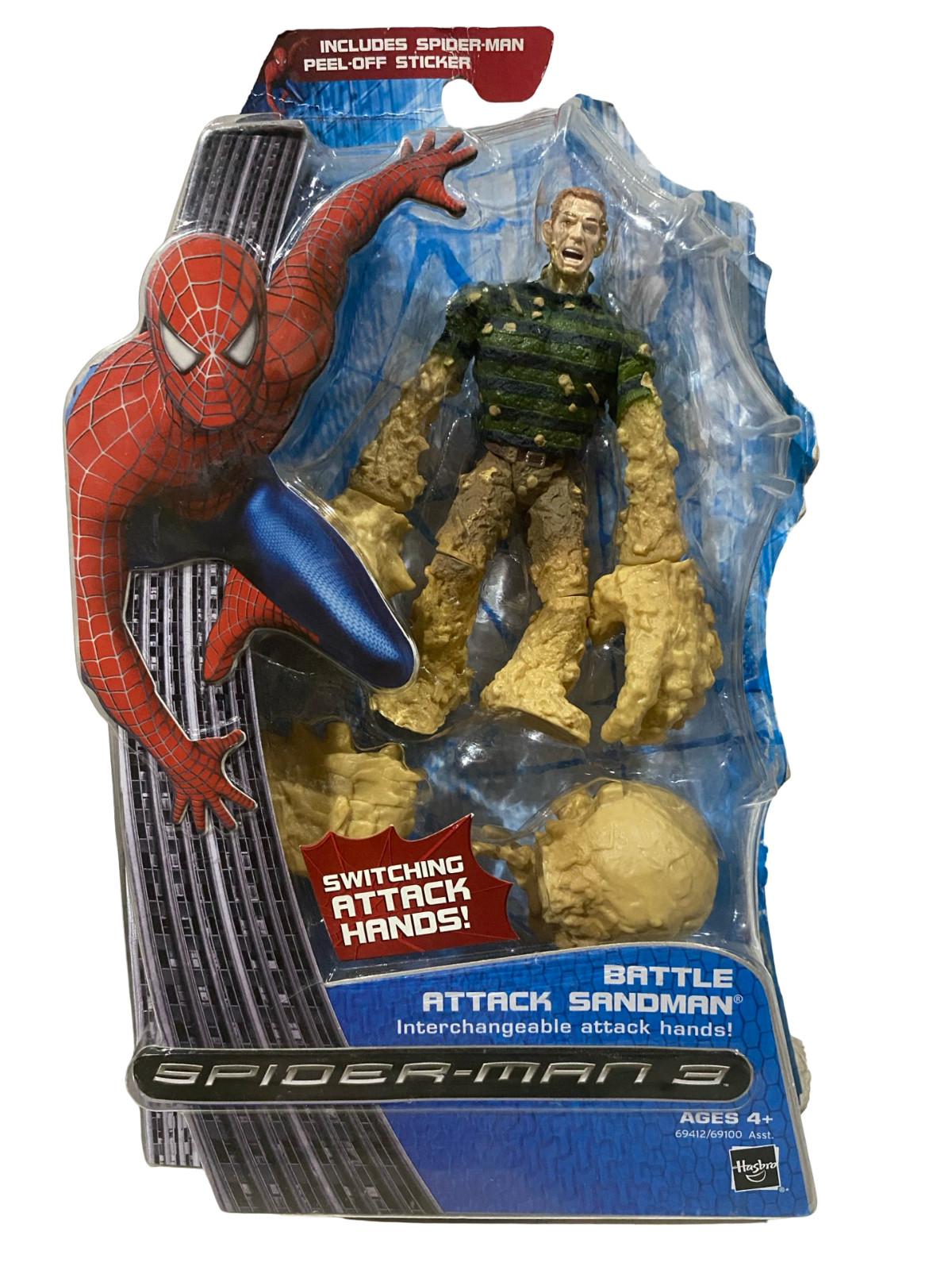 Spider-Man 3 Movie Battle Attack Sandman Action Figure New w Wear&Creasing+ 2007