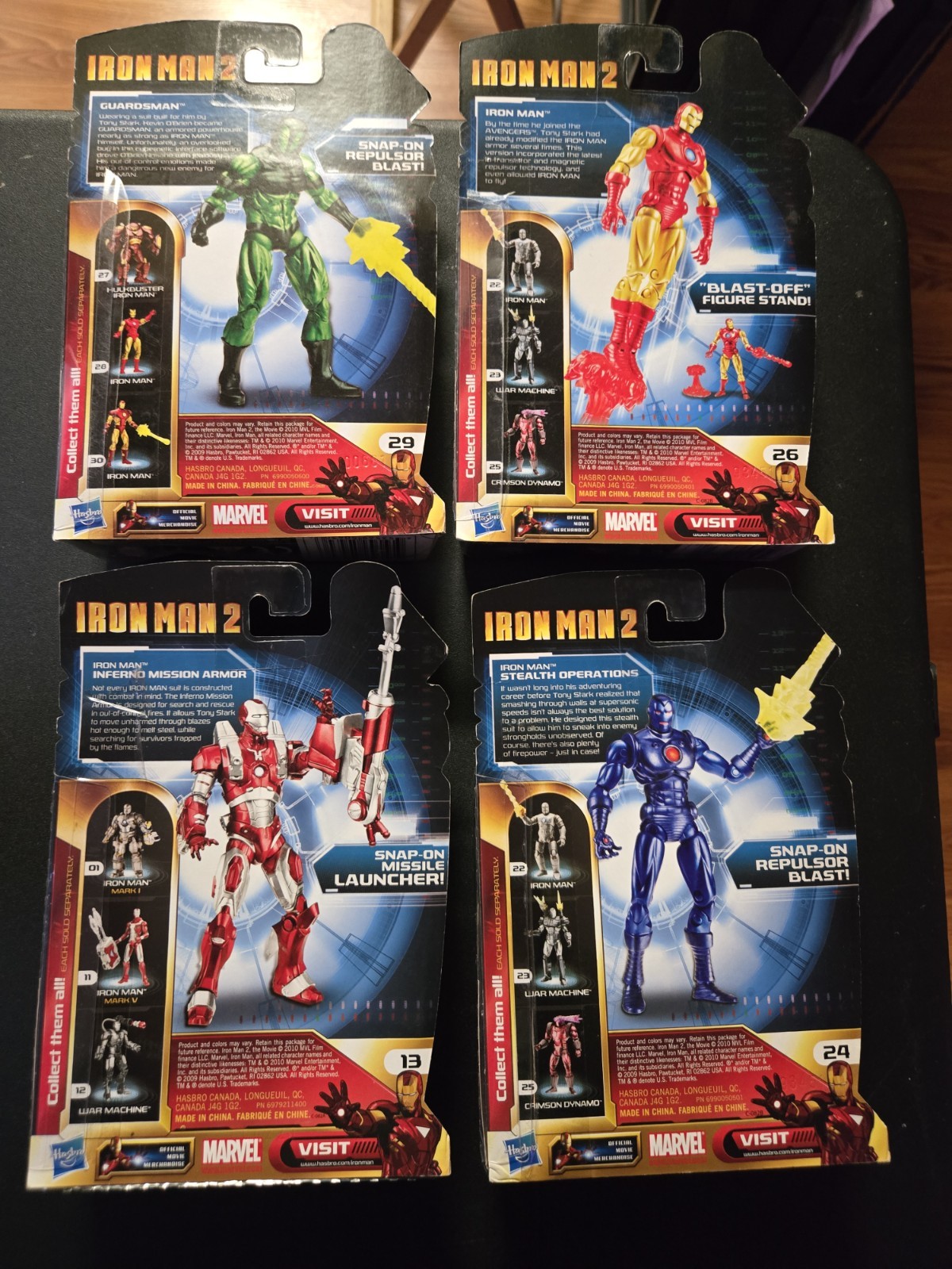 Iron Man 2 Comic Series 2009 Hasbro Lot Of 4
