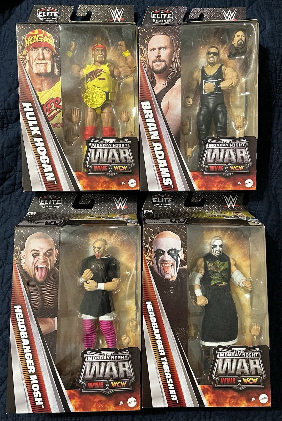 WWE Elite Monday Night Wars Complete Set of 4, (Series 11) w/ Rick Rude BAF