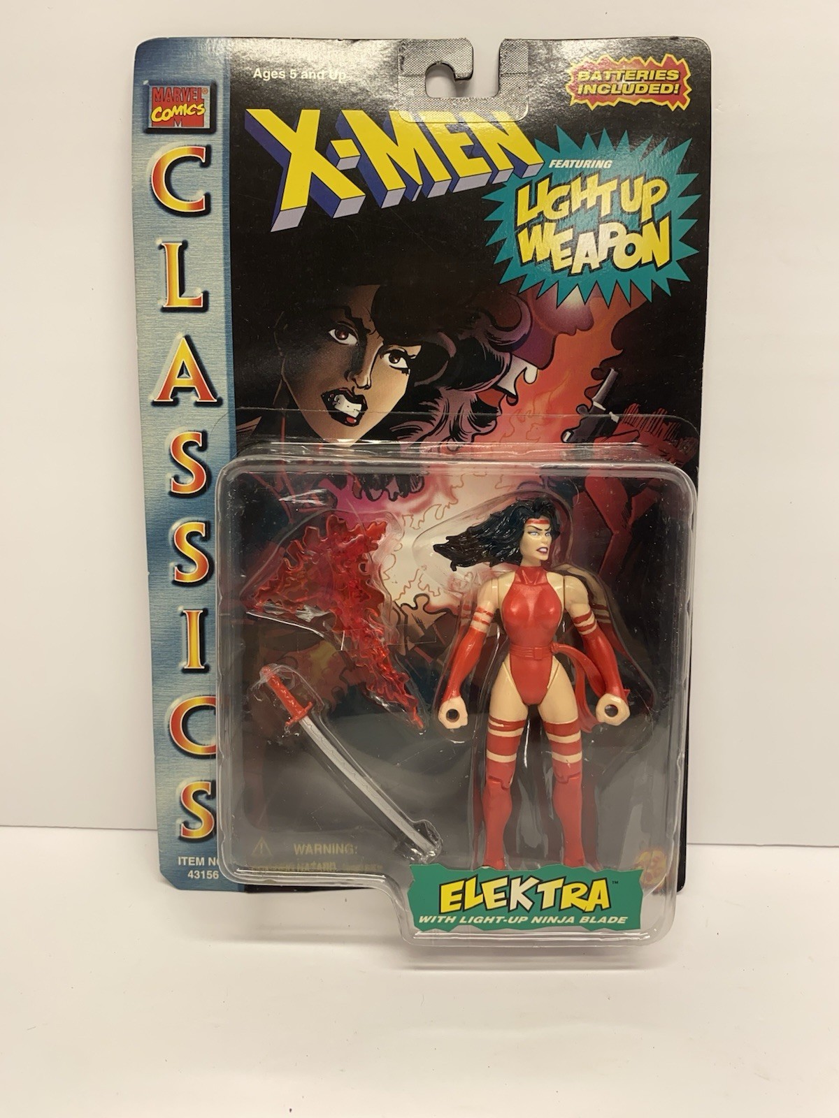 Toy Biz X-Men Classics Elektra 1996 Action Figure Boxed Light Up Ninja Blade