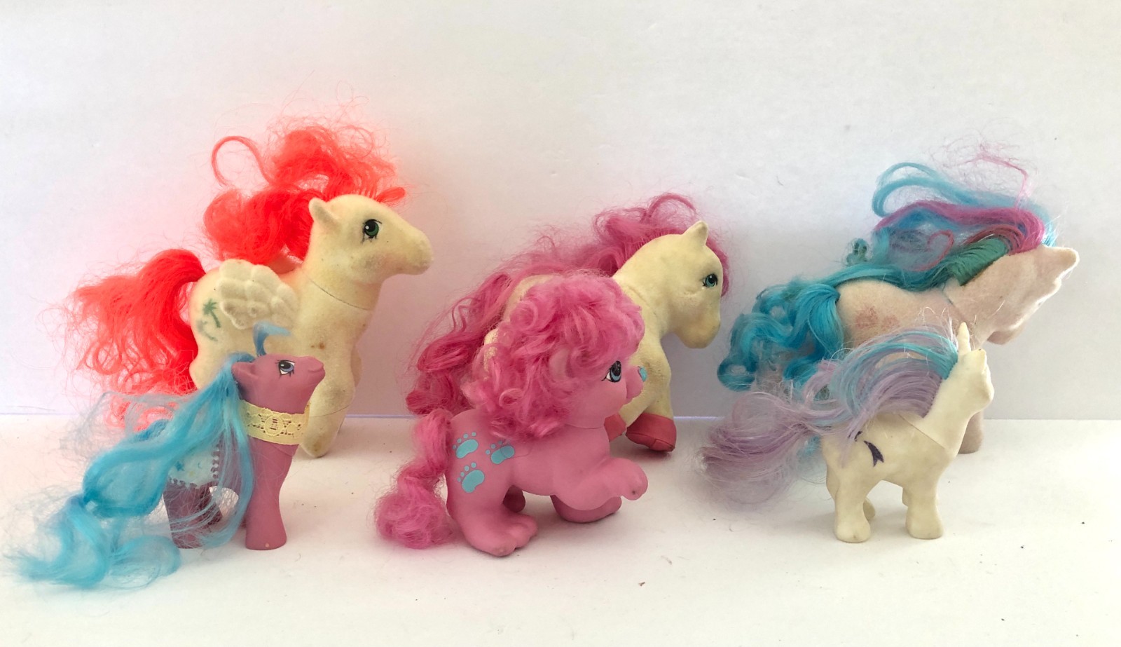 Vintage Lot Of 6 My Little Pony 3 Plush 2 Unicorn 1 Thailand